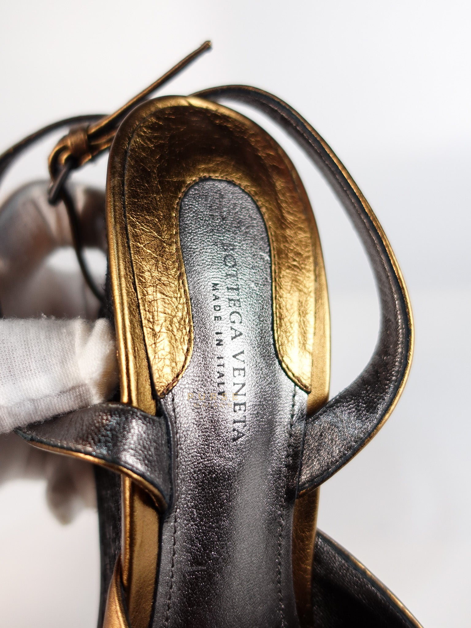 Metallic Brown Intrecciato Leather Sandals Size 40 EU (25.5cm) | Purse Maison Luxury Bags Shop