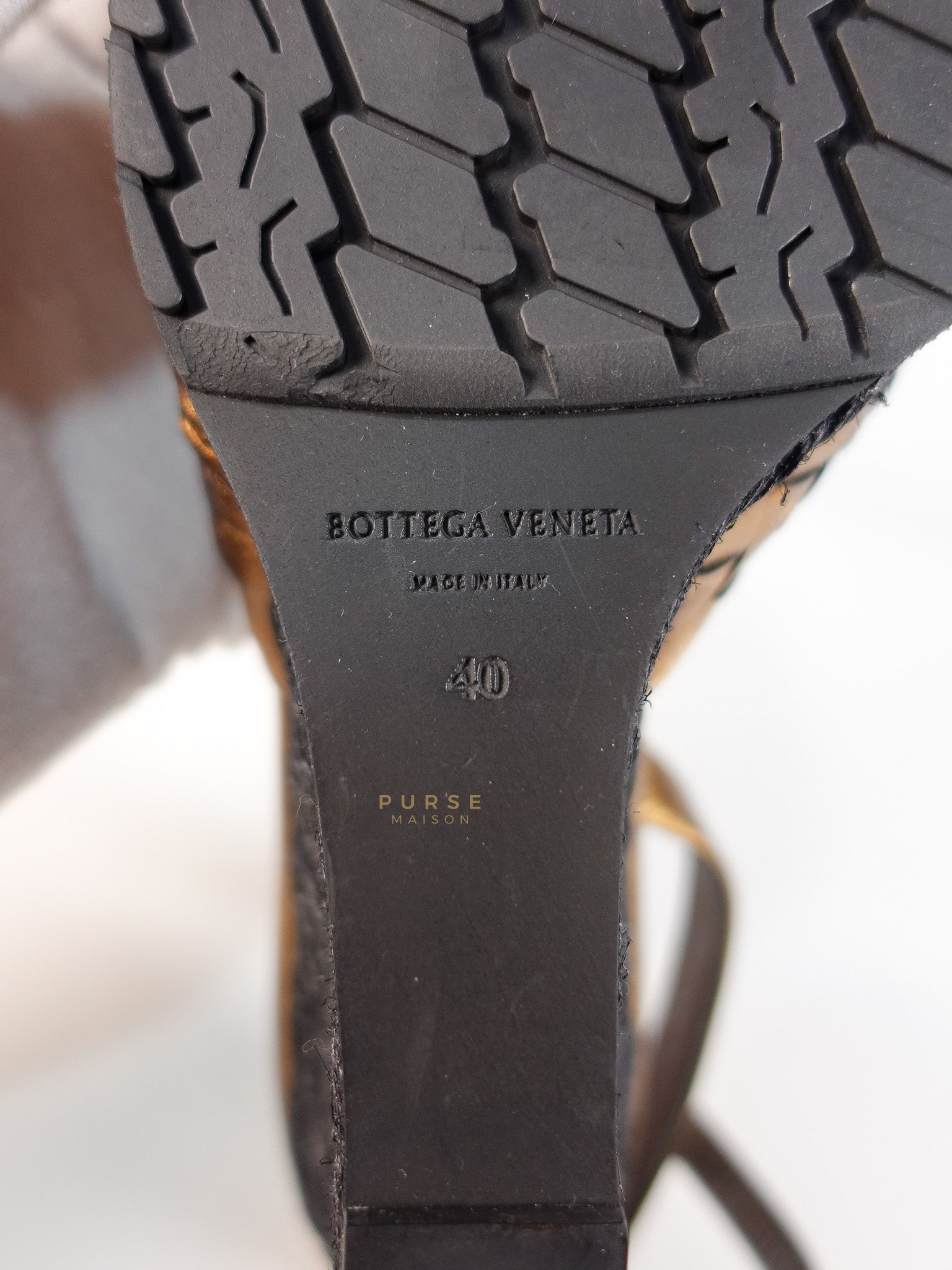 Metallic Brown Intrecciato Leather Sandals Size 40 EU (25.5cm) | Purse Maison Luxury Bags Shop