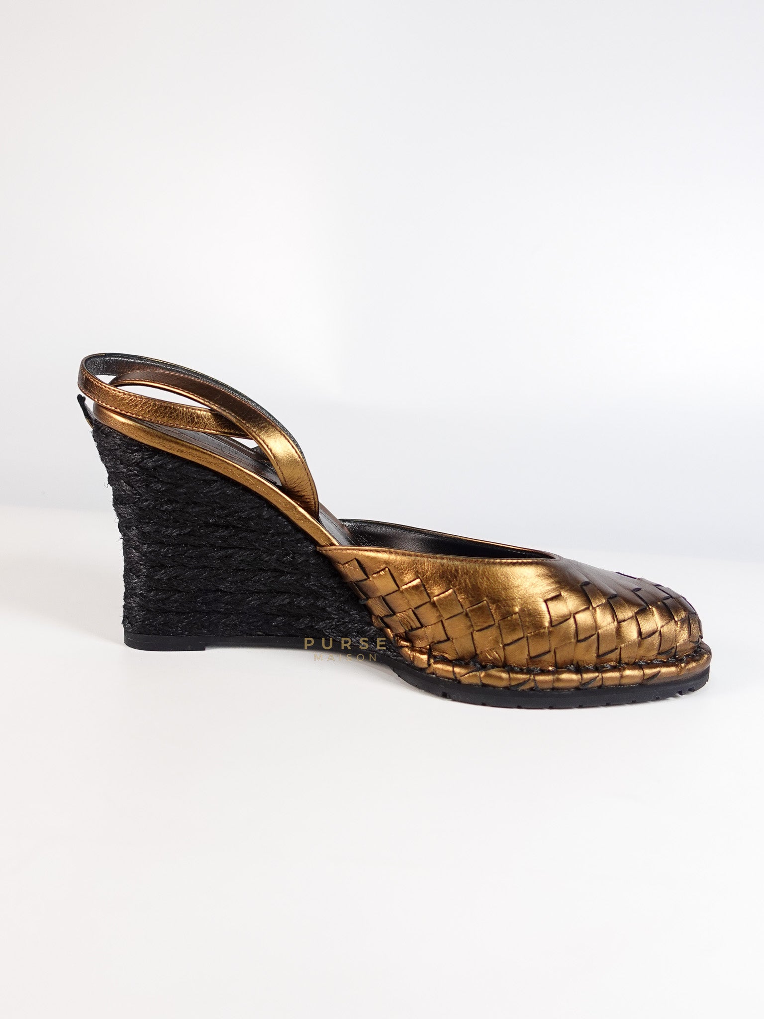 Metallic Brown Intrecciato Leather Sandals Size 40 EU (25.5cm) | Purse Maison Luxury Bags Shop