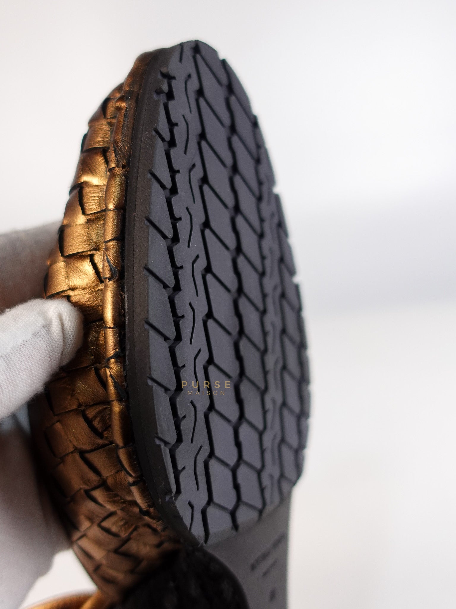 Metallic Brown Intrecciato Leather Sandals Size 40 EU (25.5cm) | Purse Maison Luxury Bags Shop