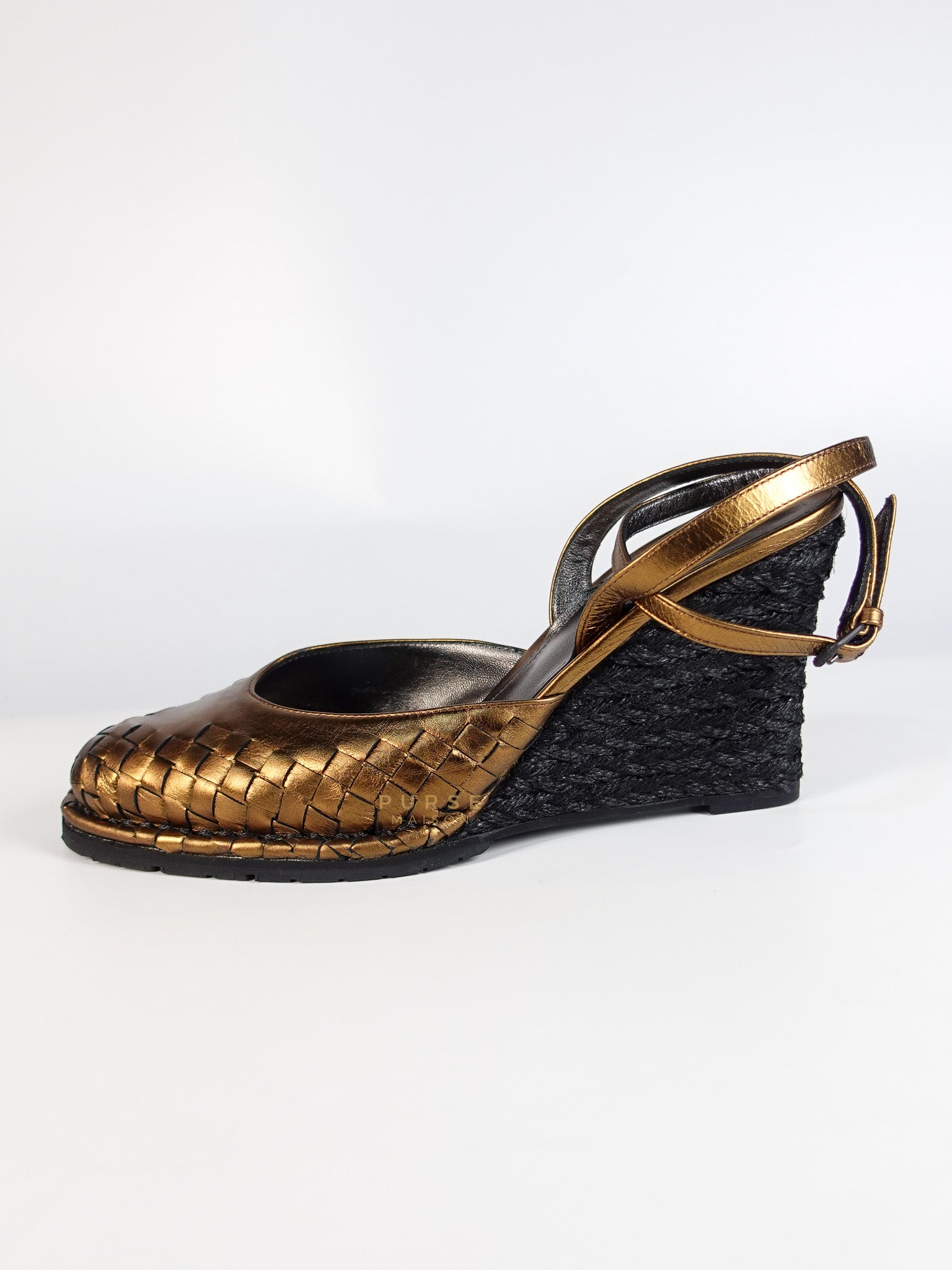 Metallic Brown Intrecciato Leather Sandals Size 40 EU (25.5cm) | Purse Maison Luxury Bags Shop
