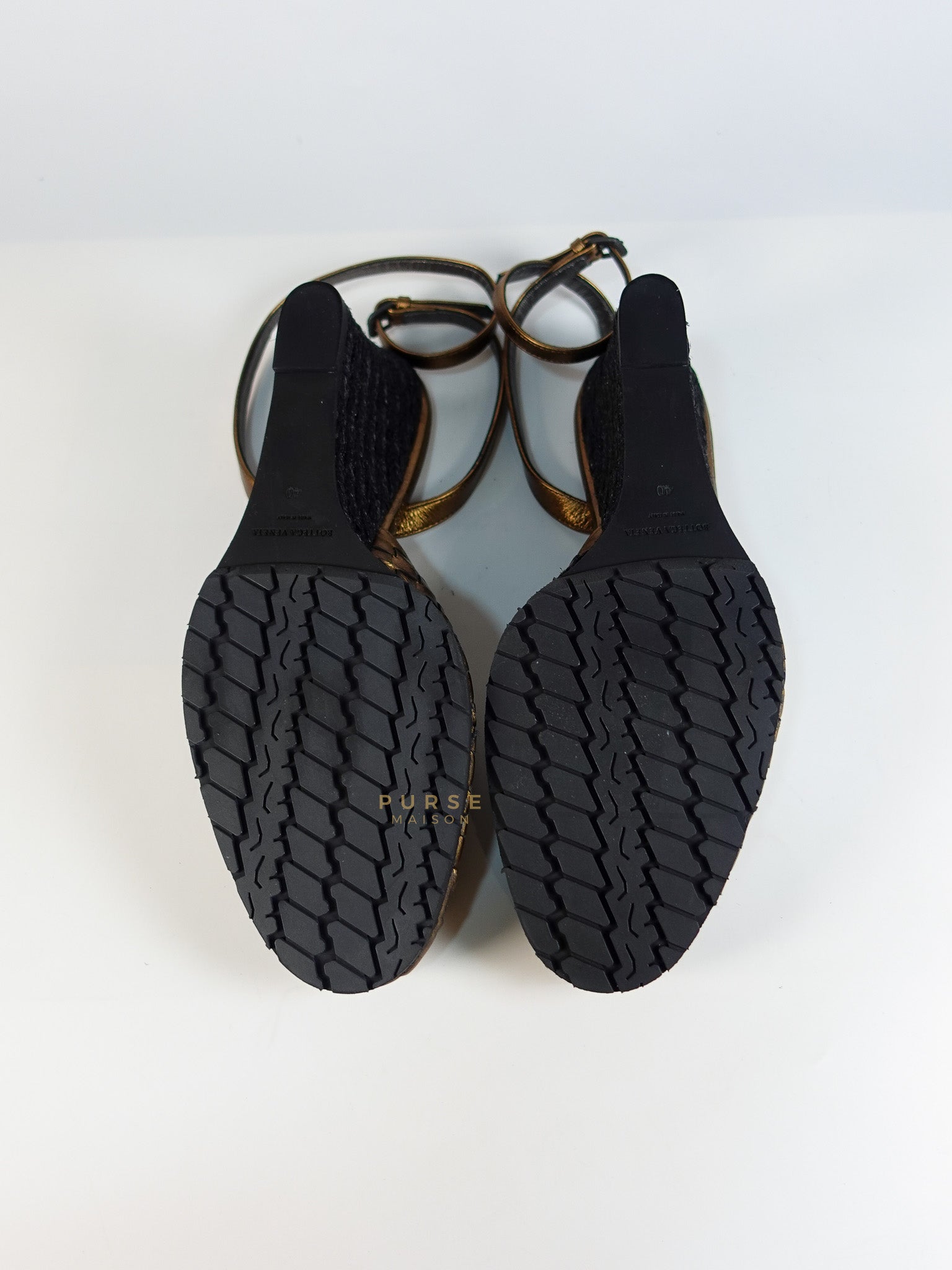 Metallic Brown Intrecciato Leather Sandals Size 40 EU (25.5cm) | Purse Maison Luxury Bags Shop