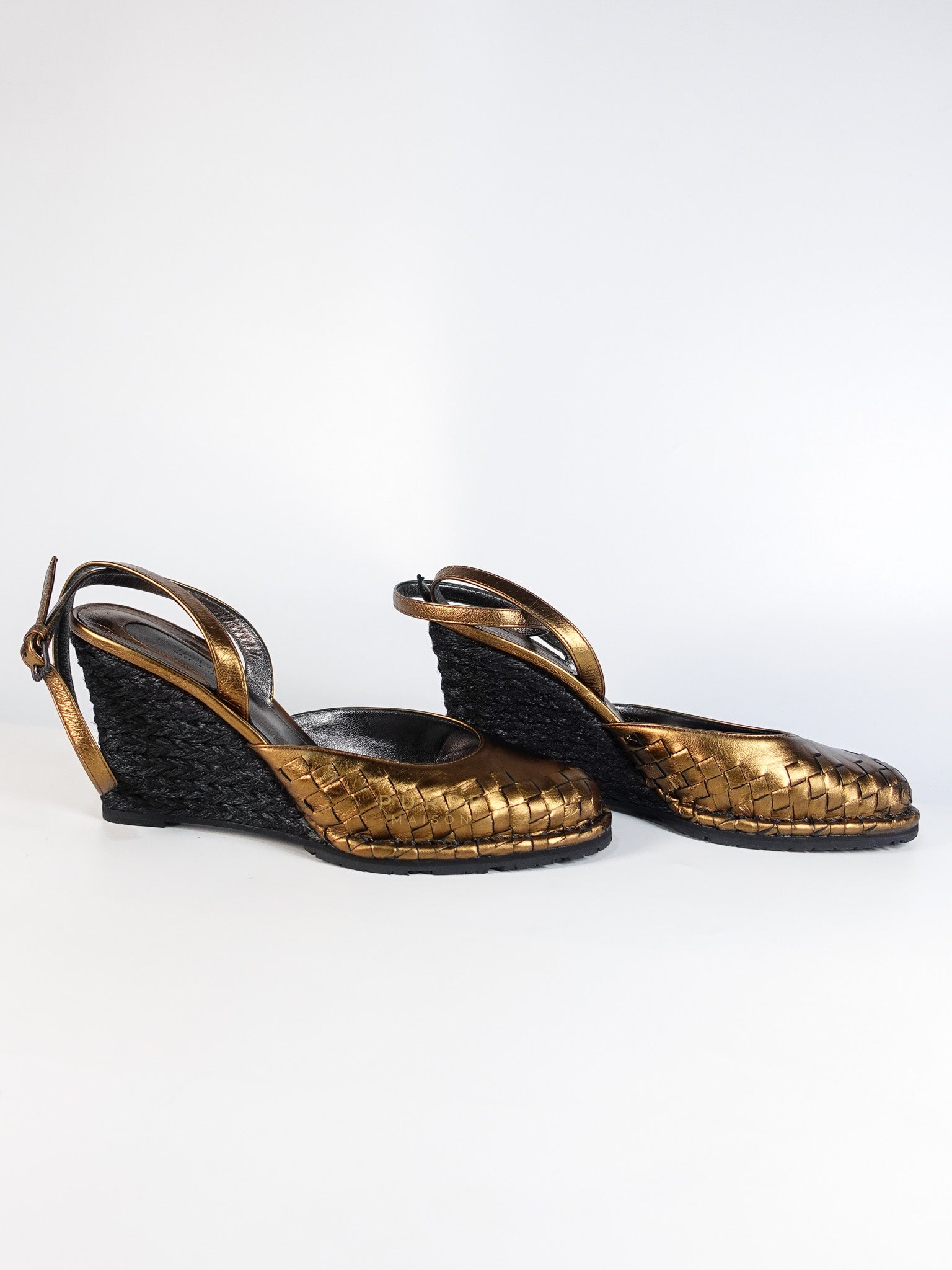 Metallic Brown Intrecciato Leather Sandals Size 40 EU (25.5cm) | Purse Maison Luxury Bags Shop