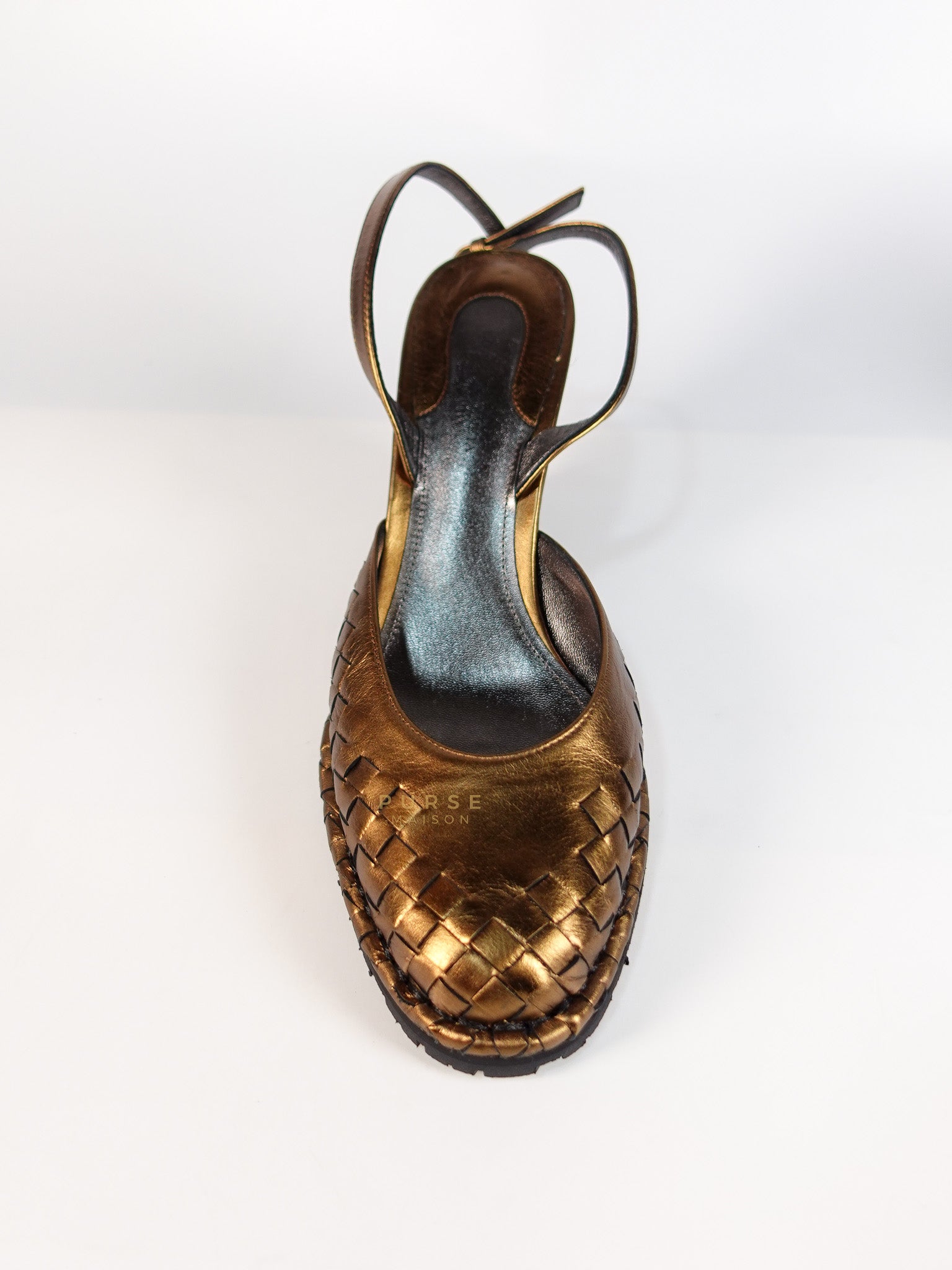 Metallic Brown Intrecciato Leather Sandals Size 40 EU (25.5cm) | Purse Maison Luxury Bags Shop