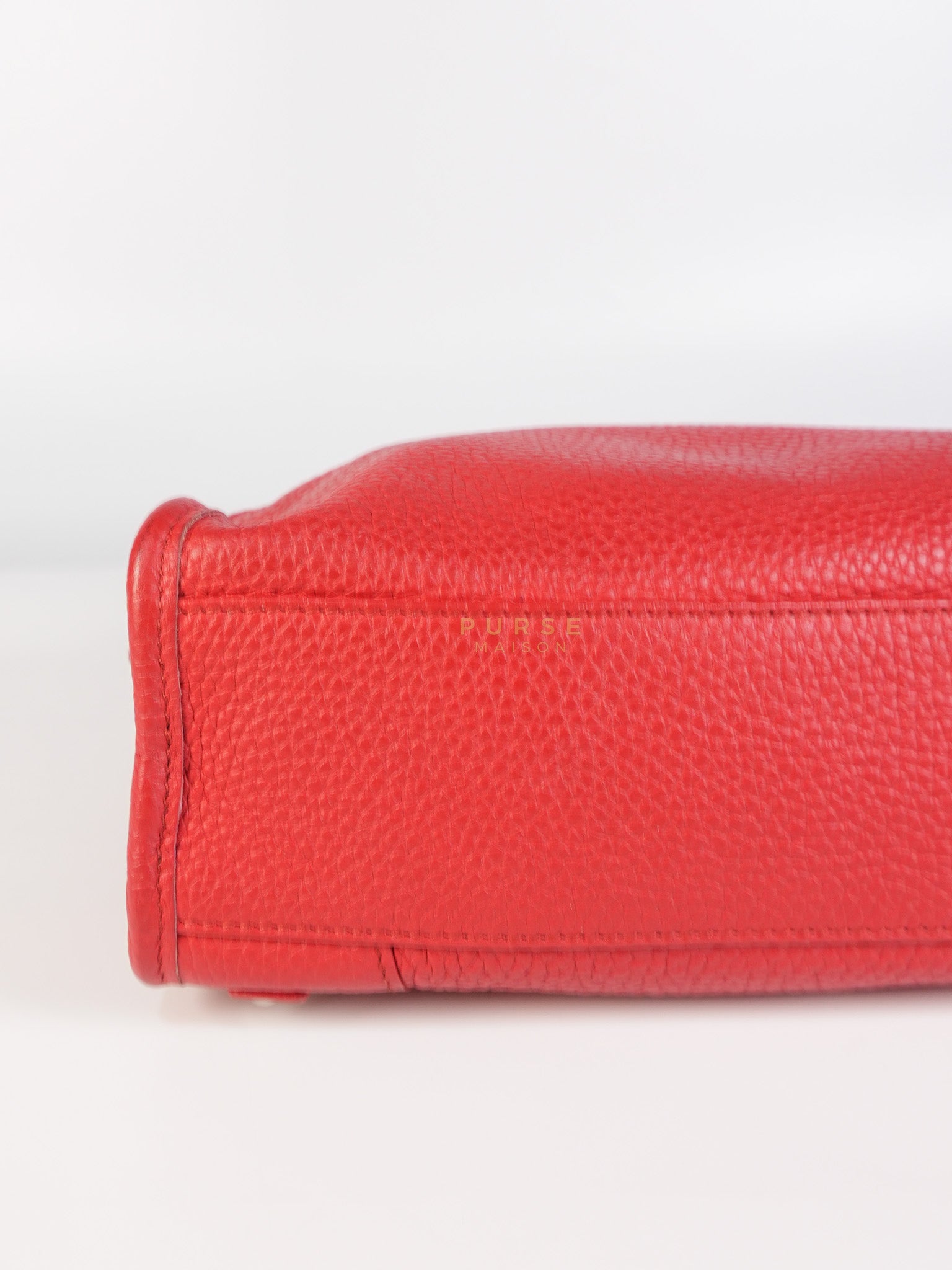 Metallic City Small in Red Pebbled Calfskin Leather | Purse Maison Luxury Bags Shop
