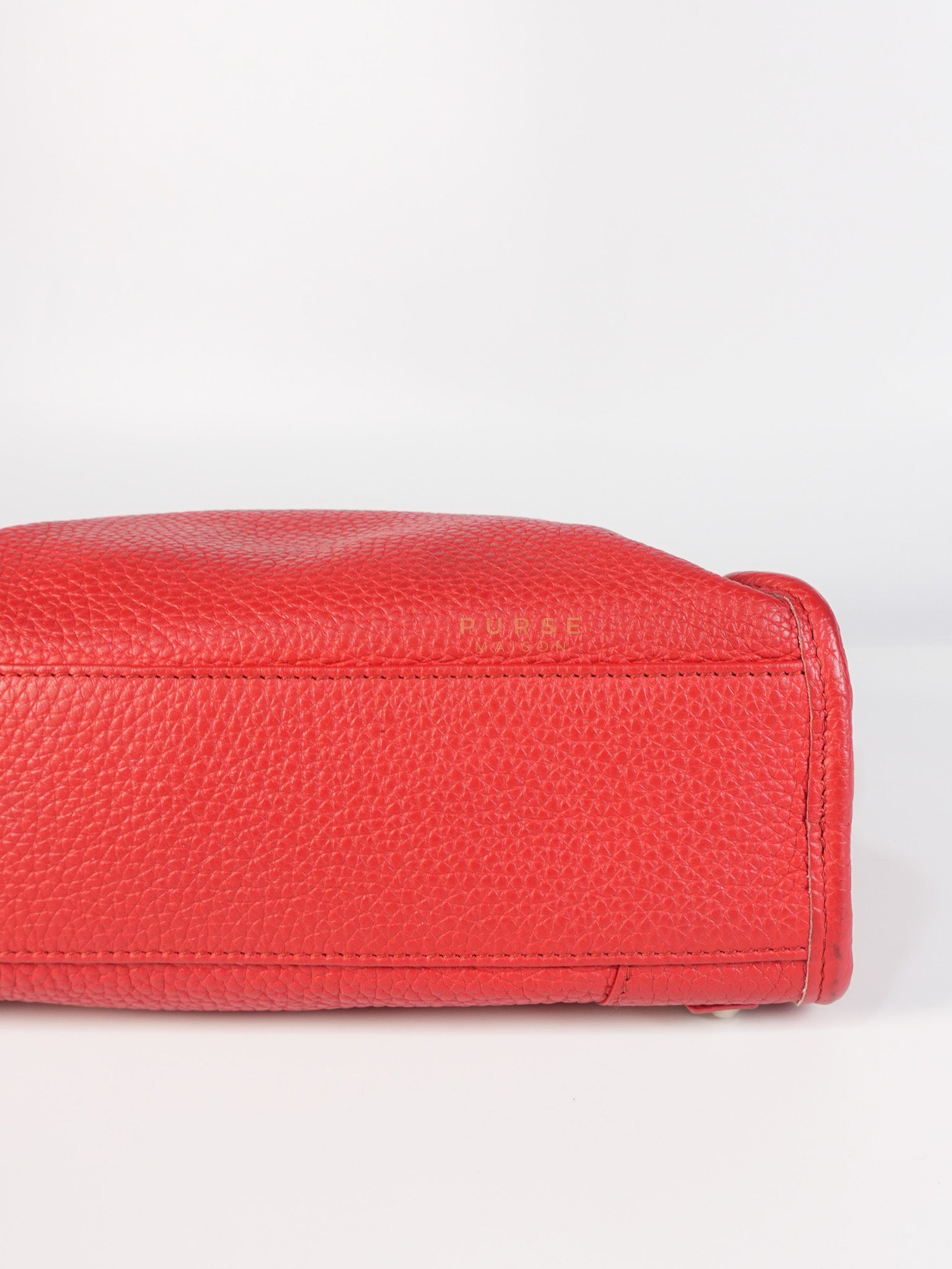Metallic City Small in Red Pebbled Calfskin Leather | Purse Maison Luxury Bags Shop