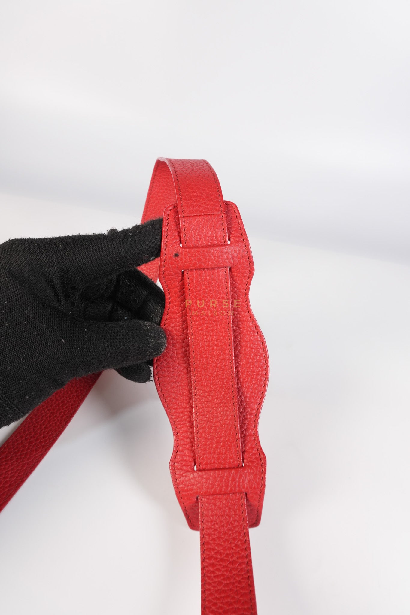 Metallic City Small in Red Pebbled Calfskin Leather | Purse Maison Luxury Bags Shop