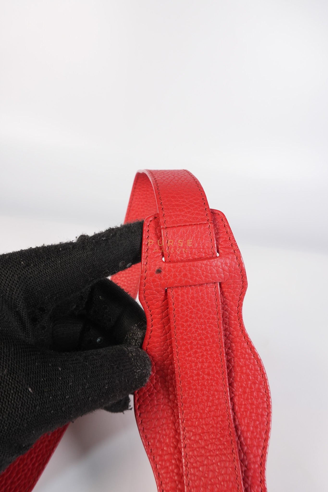 Metallic City Small in Red Pebbled Calfskin Leather | Purse Maison Luxury Bags Shop