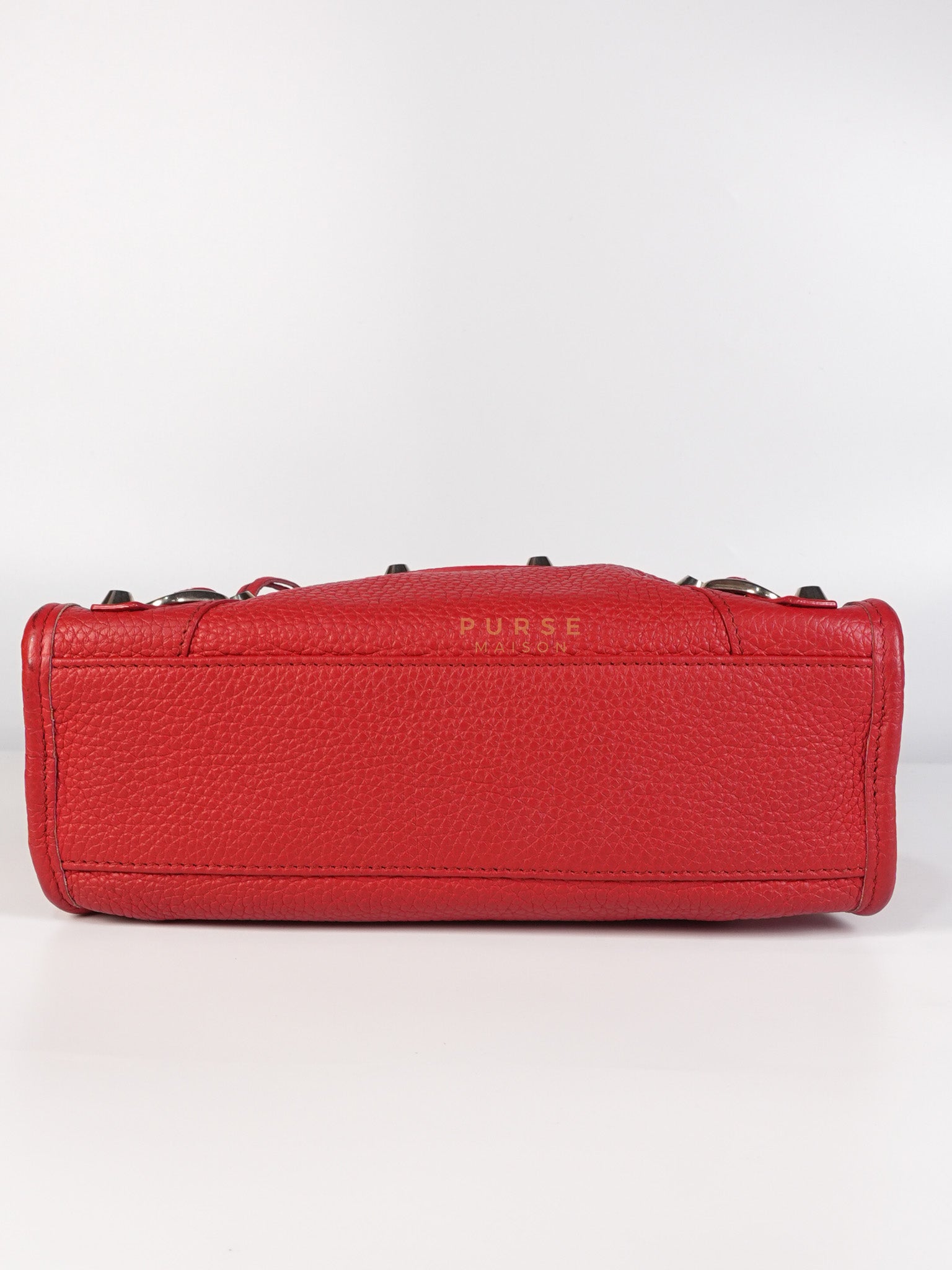 Metallic City Small in Red Pebbled Calfskin Leather | Purse Maison Luxury Bags Shop