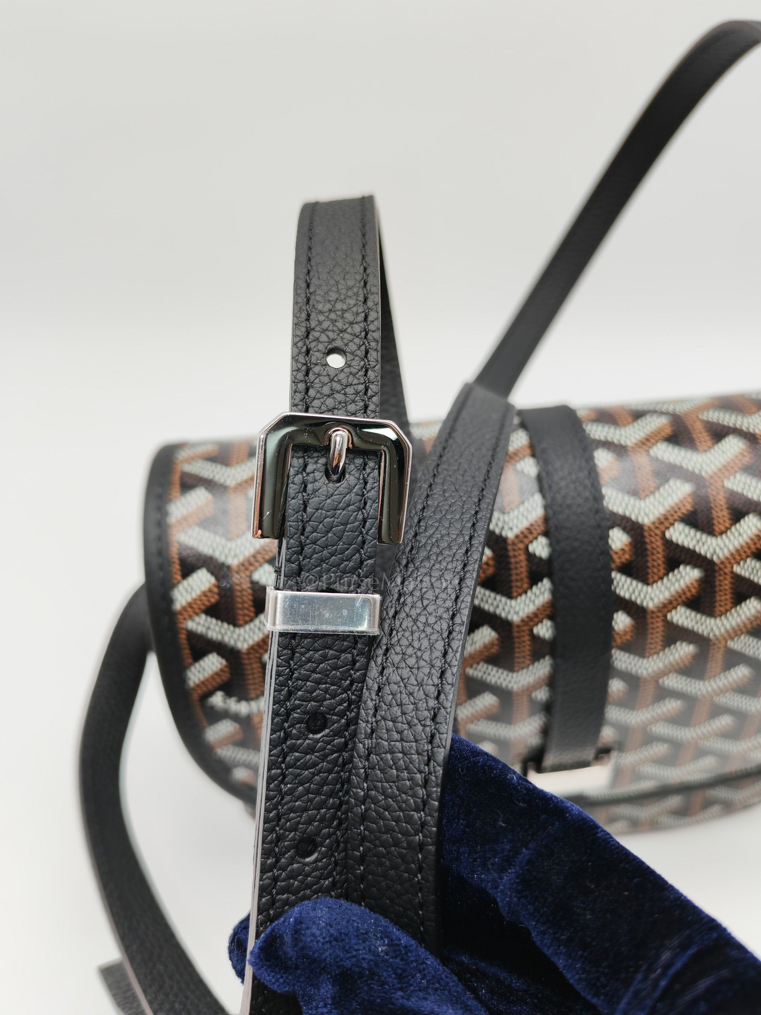 Belvedere PM Crossbody Bag in Black/Noir Goyardine Canvas