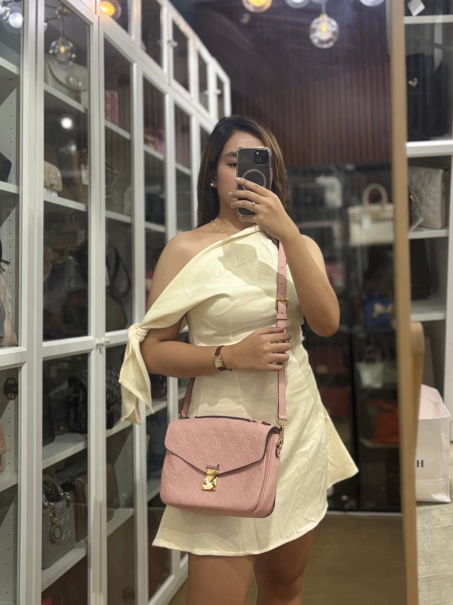 Metis In Rose Empreinte Leather (Date Code: DU0167) | Purse Maison Luxury Bags Shop