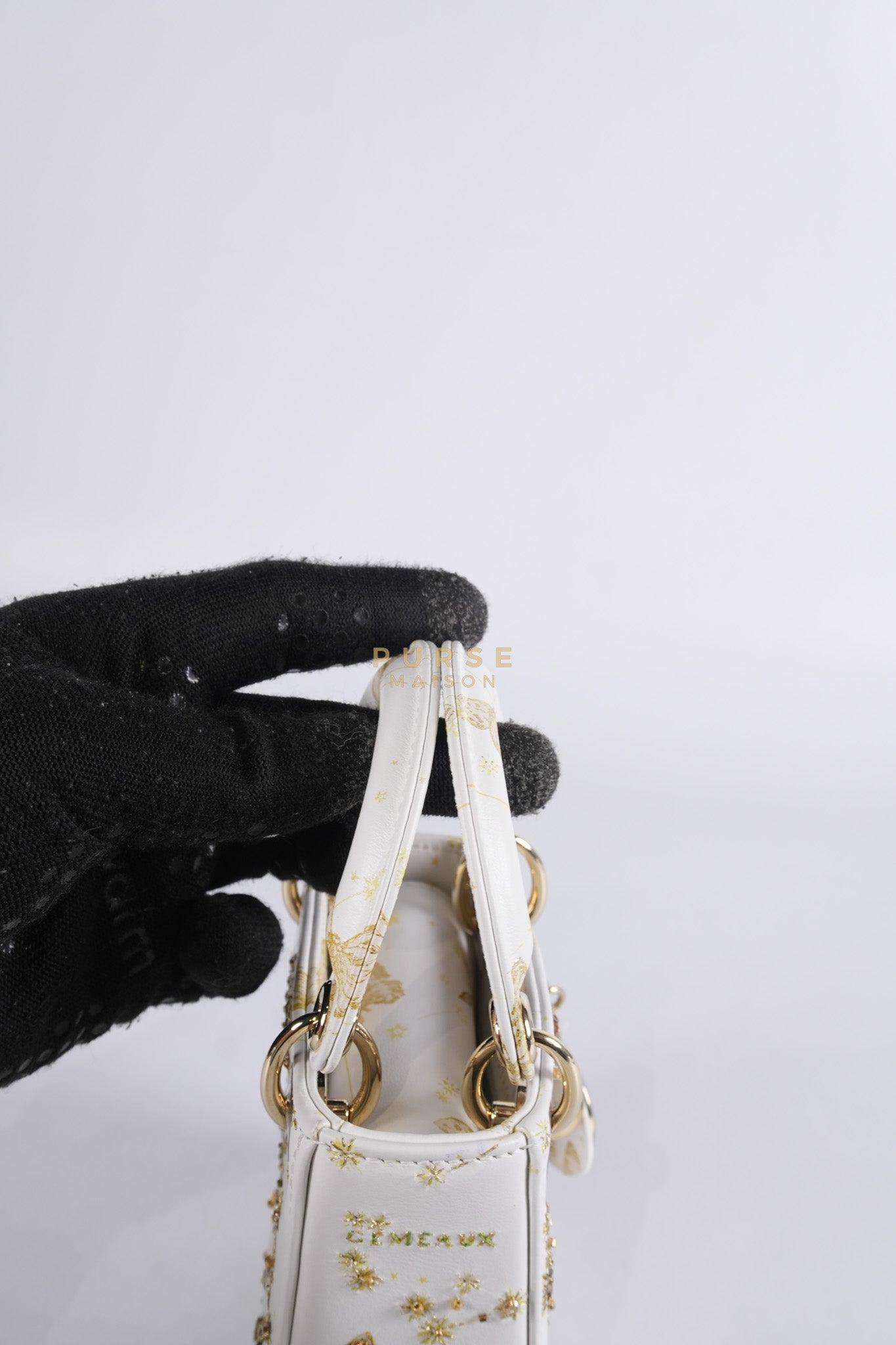 Micro Lady Dior Butterfly Zodiac in White Calfskin Leather | Purse Maison Luxury Bags Shop