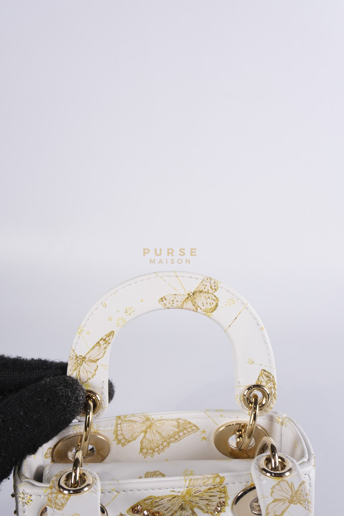 Micro Lady Dior Butterfly Zodiac in White Calfskin Leather | Purse Maison Luxury Bags Shop