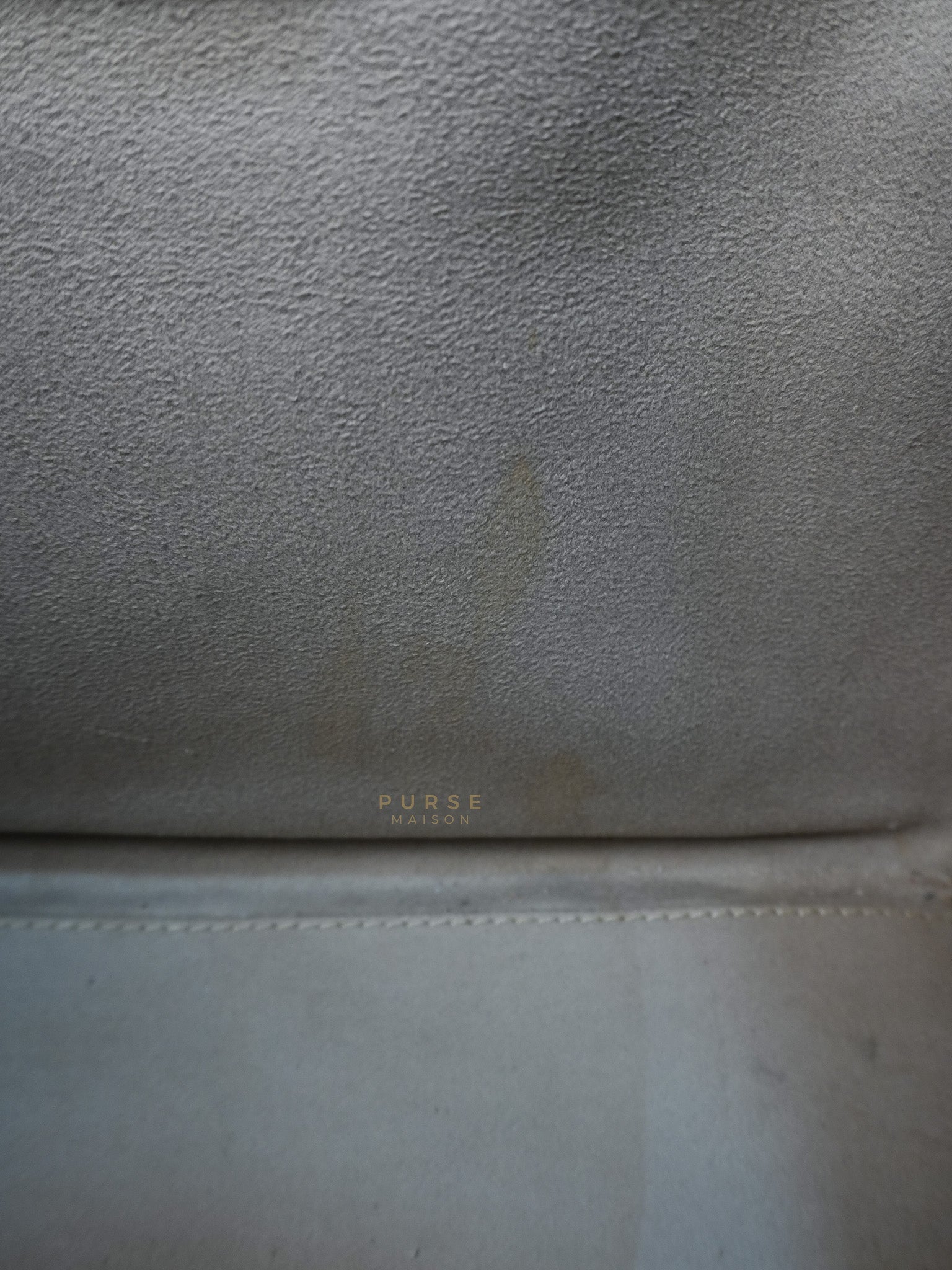 Micro Luggage Taupe in Drummed Calfskin Leather | Purse Maison Luxury Bags Shop