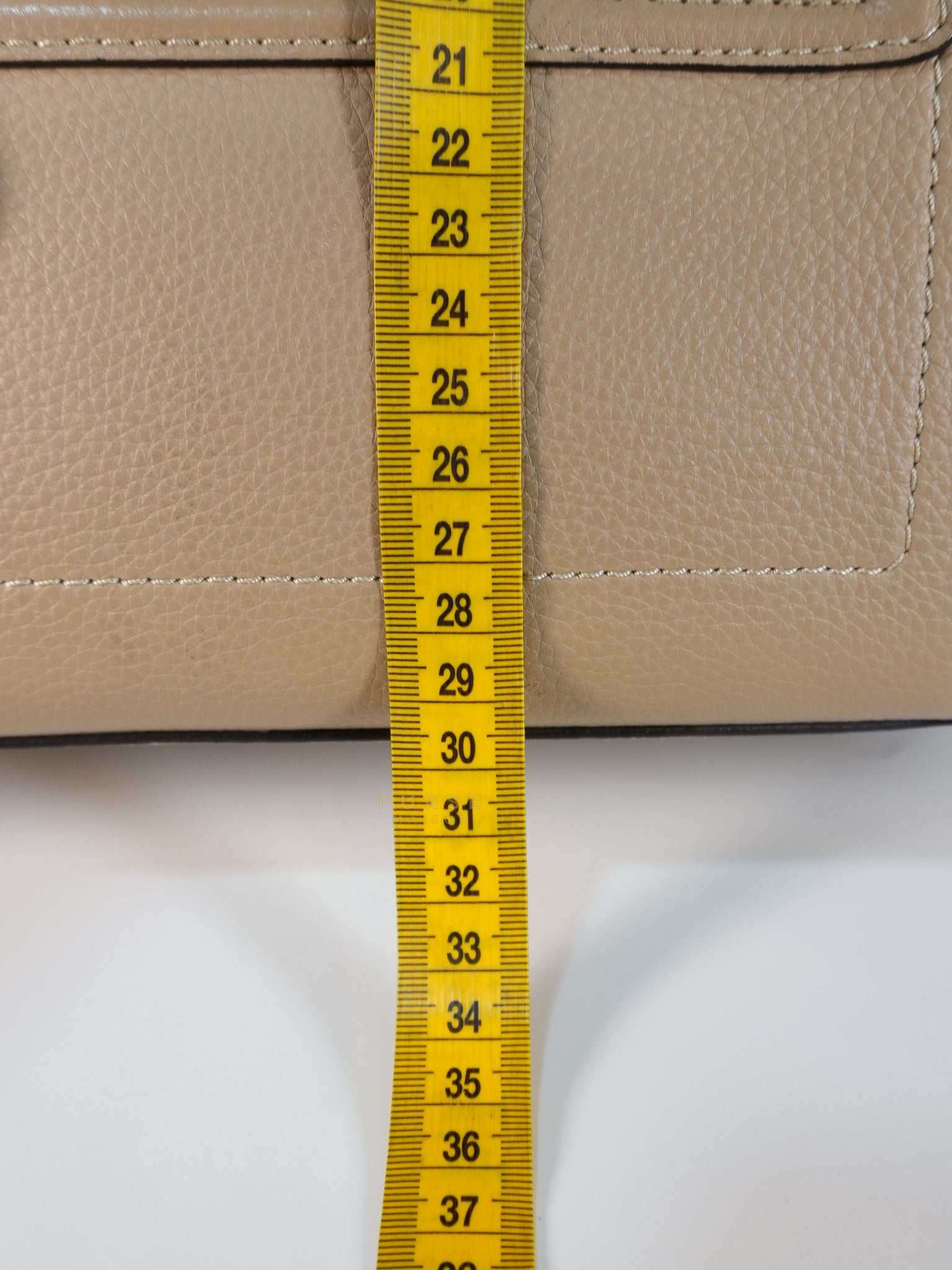 Micro Luggage Taupe in Drummed Calfskin Leather | Purse Maison Luxury Bags Shop