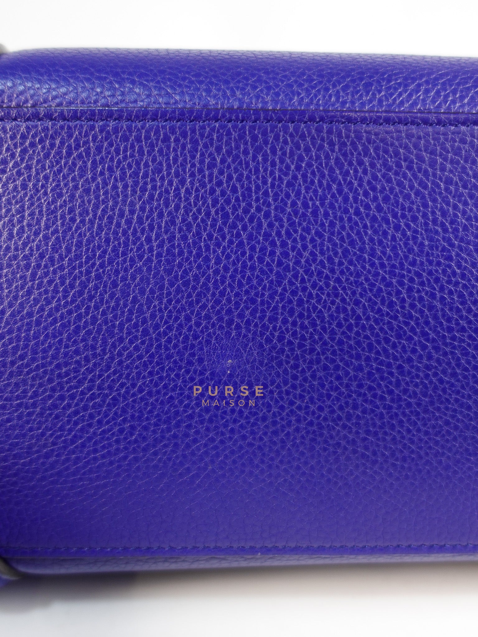 Micro Luggage Tote Bag in Blue Calfskin Leather | Purse Maison Luxury Bags Shop
