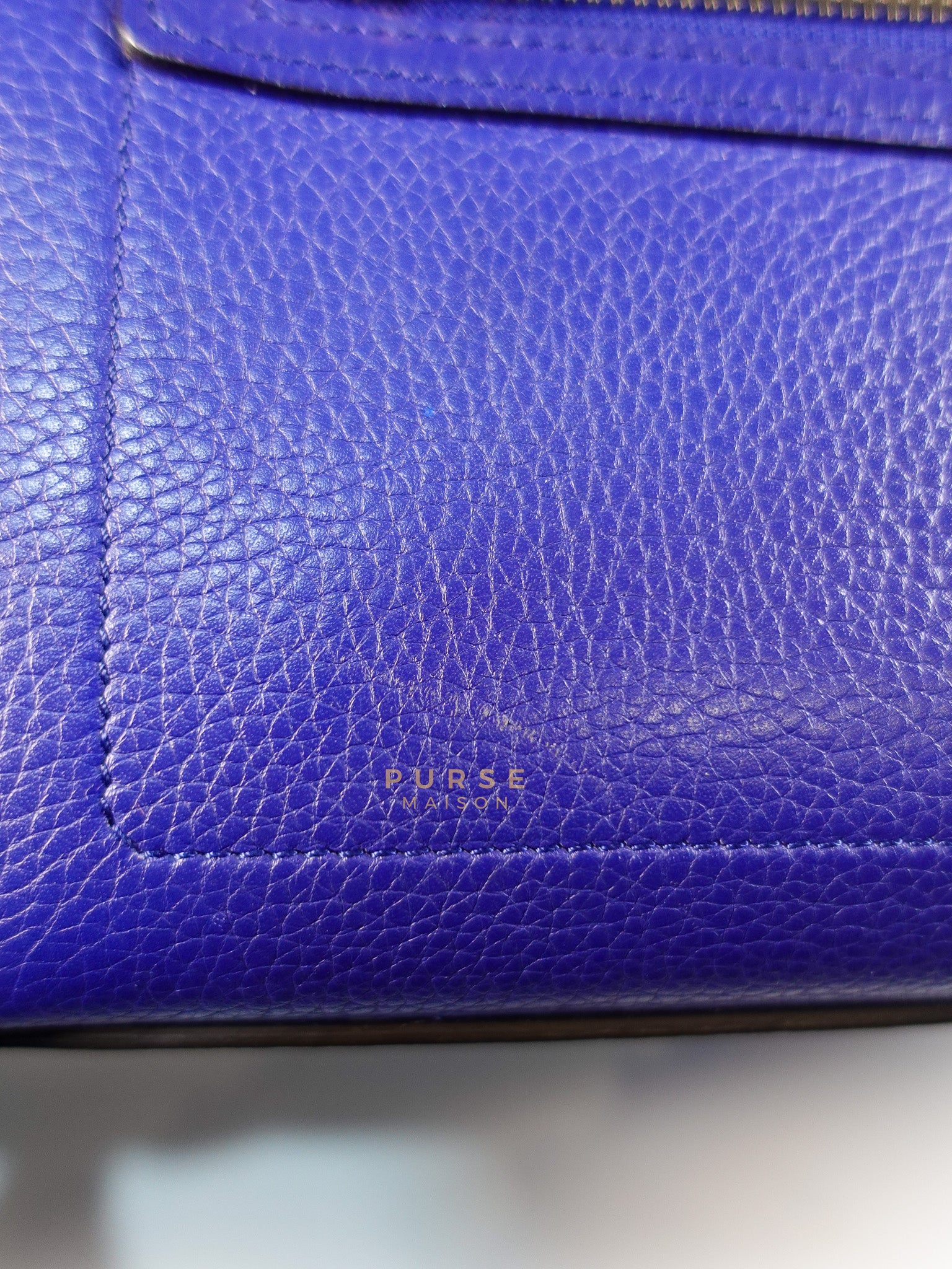 Micro Luggage Tote Bag in Blue Calfskin Leather | Purse Maison Luxury Bags Shop