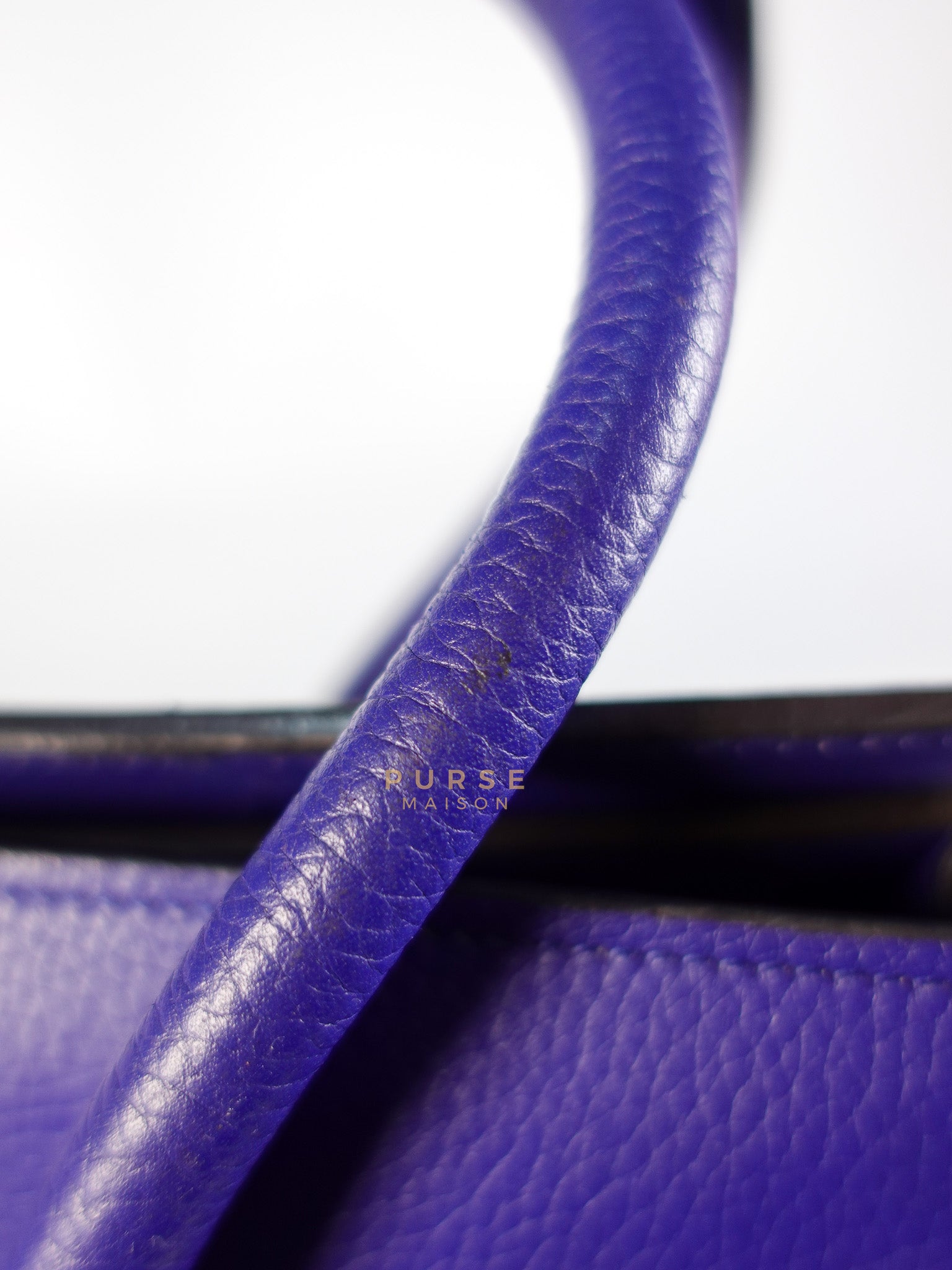 Micro Luggage Tote Bag in Blue Calfskin Leather | Purse Maison Luxury Bags Shop