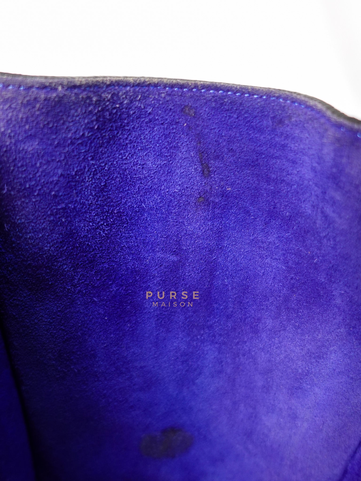 Micro Luggage Tote Bag in Blue Calfskin Leather | Purse Maison Luxury Bags Shop