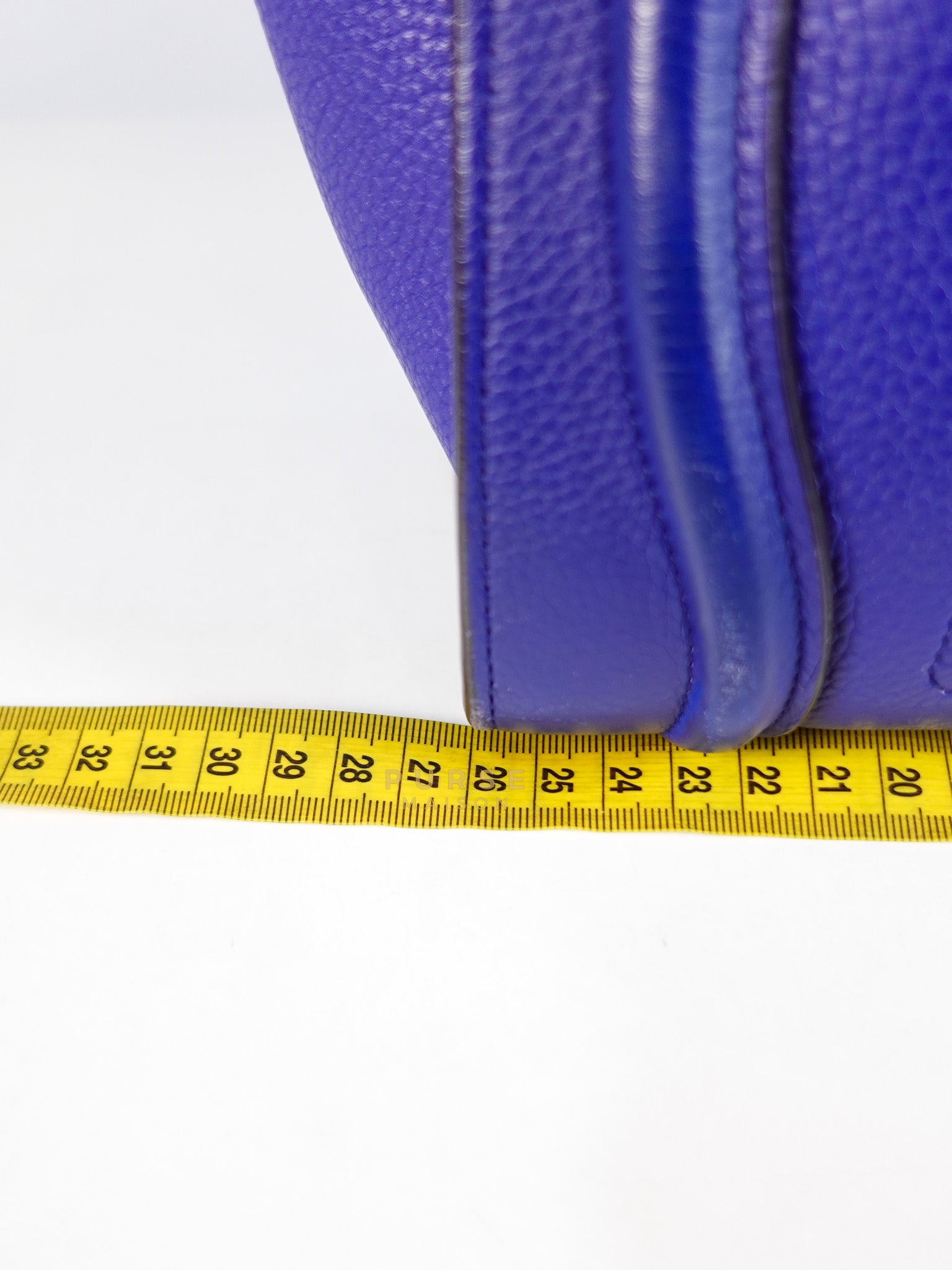 Micro Luggage Tote Bag in Blue Calfskin Leather | Purse Maison Luxury Bags Shop