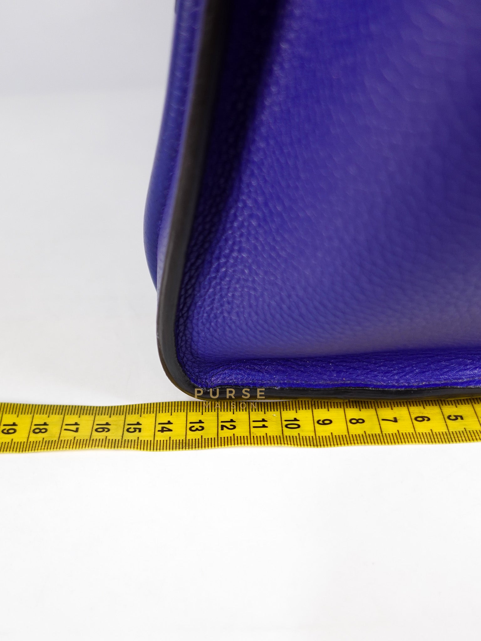 Micro Luggage Tote Bag in Blue Calfskin Leather | Purse Maison Luxury Bags Shop