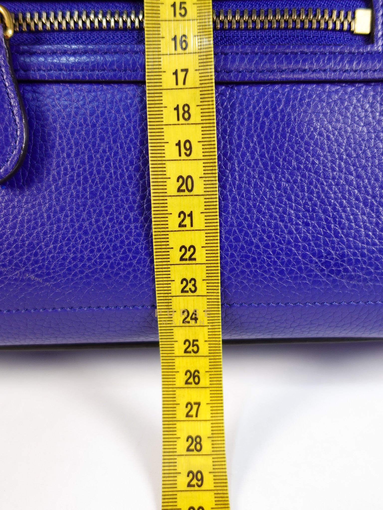 Micro Luggage Tote Bag in Blue Calfskin Leather | Purse Maison Luxury Bags Shop