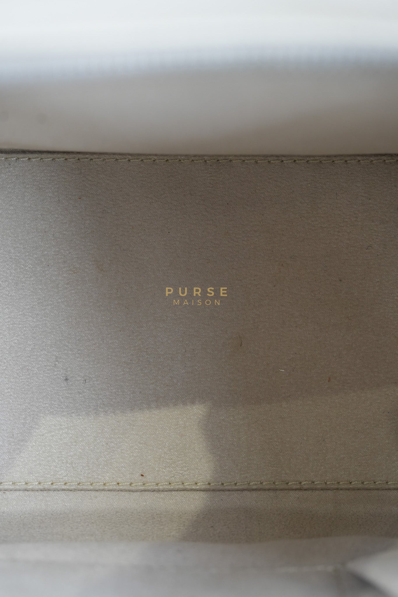 Micro Luggage Tote Bag in Dark Beige Grained Calfskin Leather | Purse Maison Luxury Bags Shop