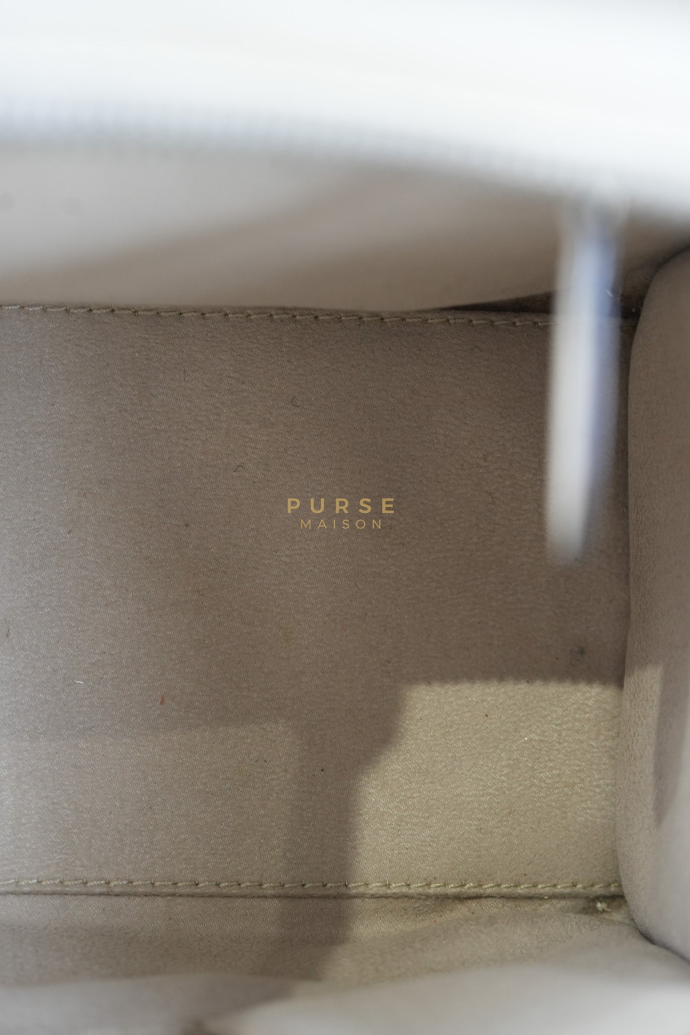 Micro Luggage Tote Bag in Dark Beige Grained Calfskin Leather | Purse Maison Luxury Bags Shop