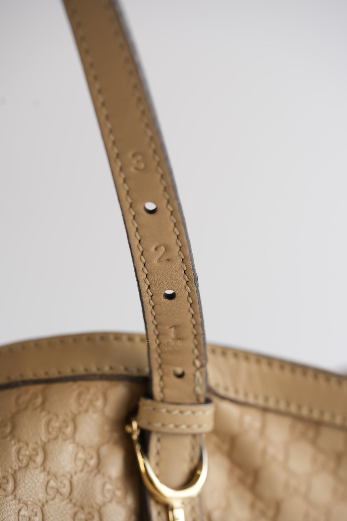 Microguccissima Leather Tote Bag in Beige | Purse Maison Luxury Bags Shop