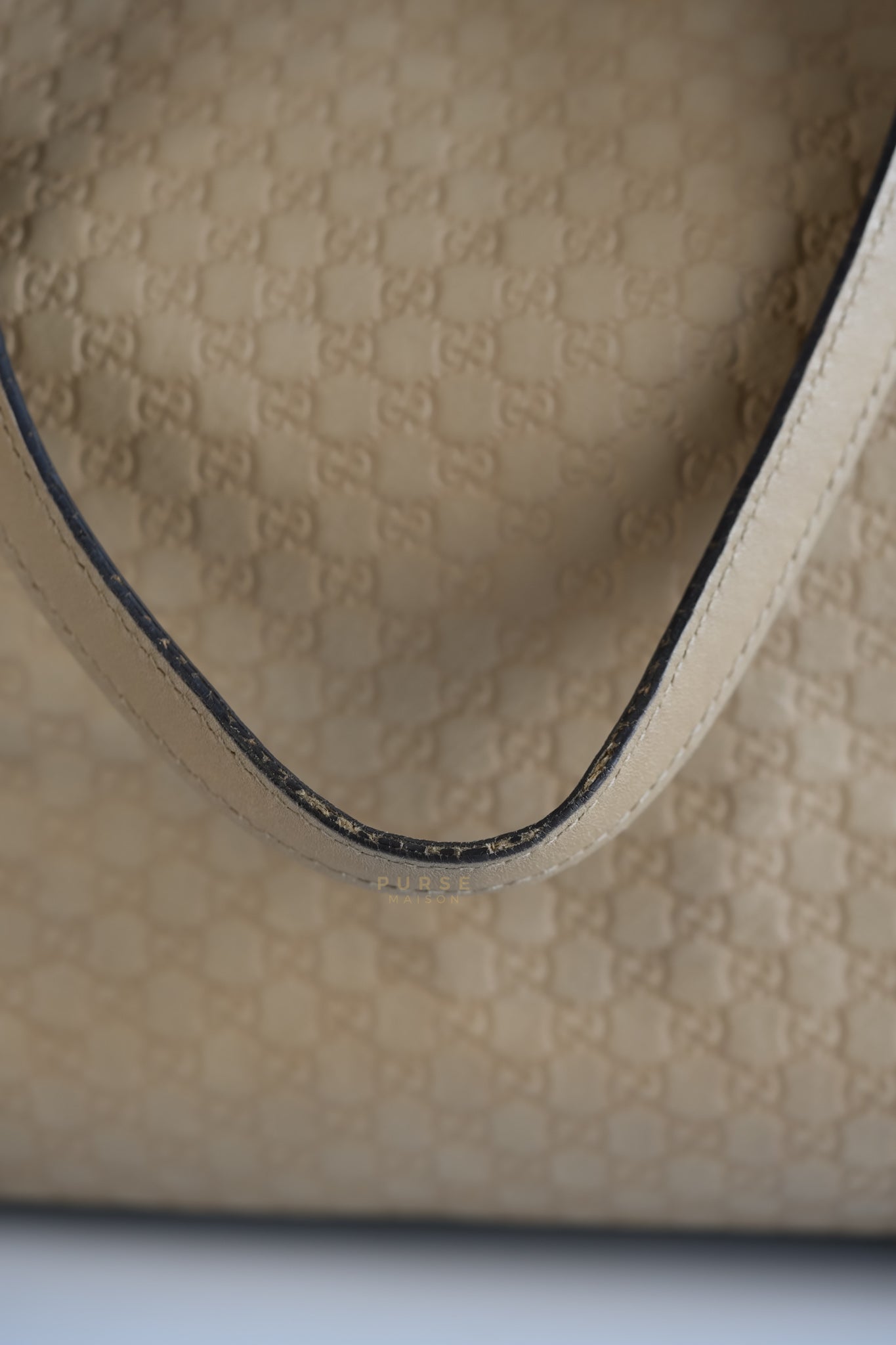 Microguccissima Leather Tote Bag in Beige | Purse Maison Luxury Bags Shop