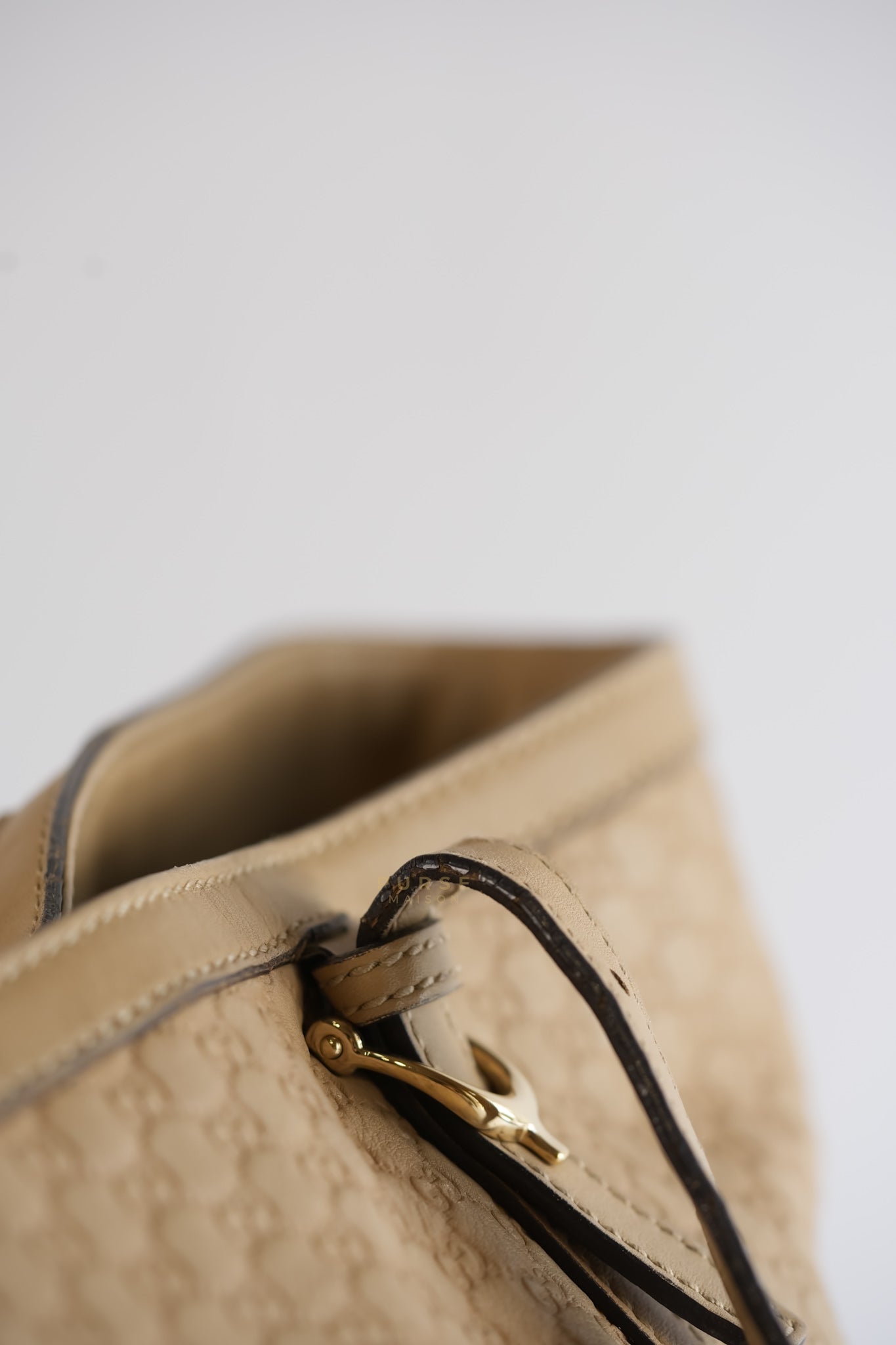 Microguccissima Leather Tote Bag in Beige | Purse Maison Luxury Bags Shop