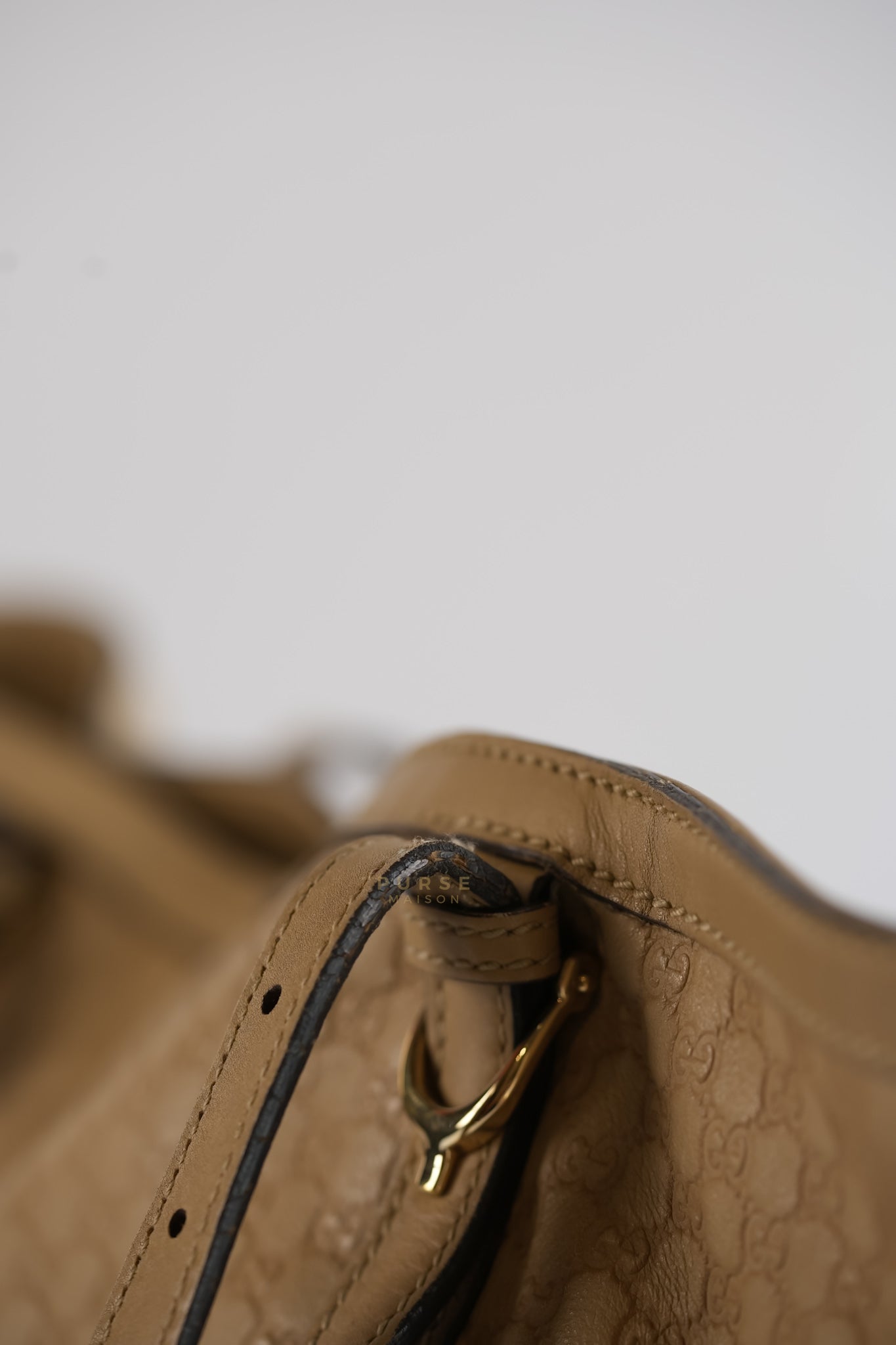 Microguccissima Leather Tote Bag in Beige | Purse Maison Luxury Bags Shop