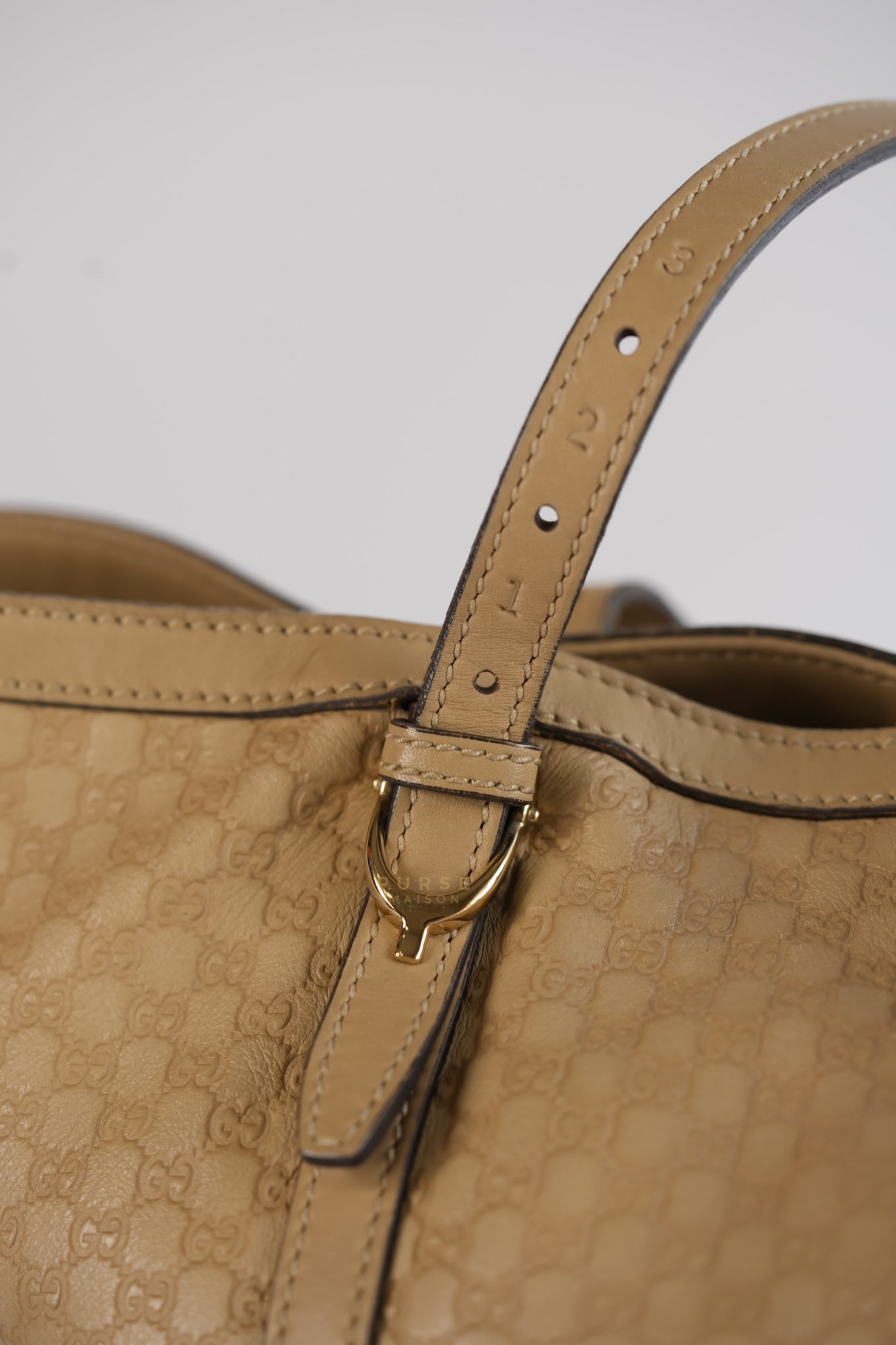 Microguccissima Leather Tote Bag in Beige | Purse Maison Luxury Bags Shop