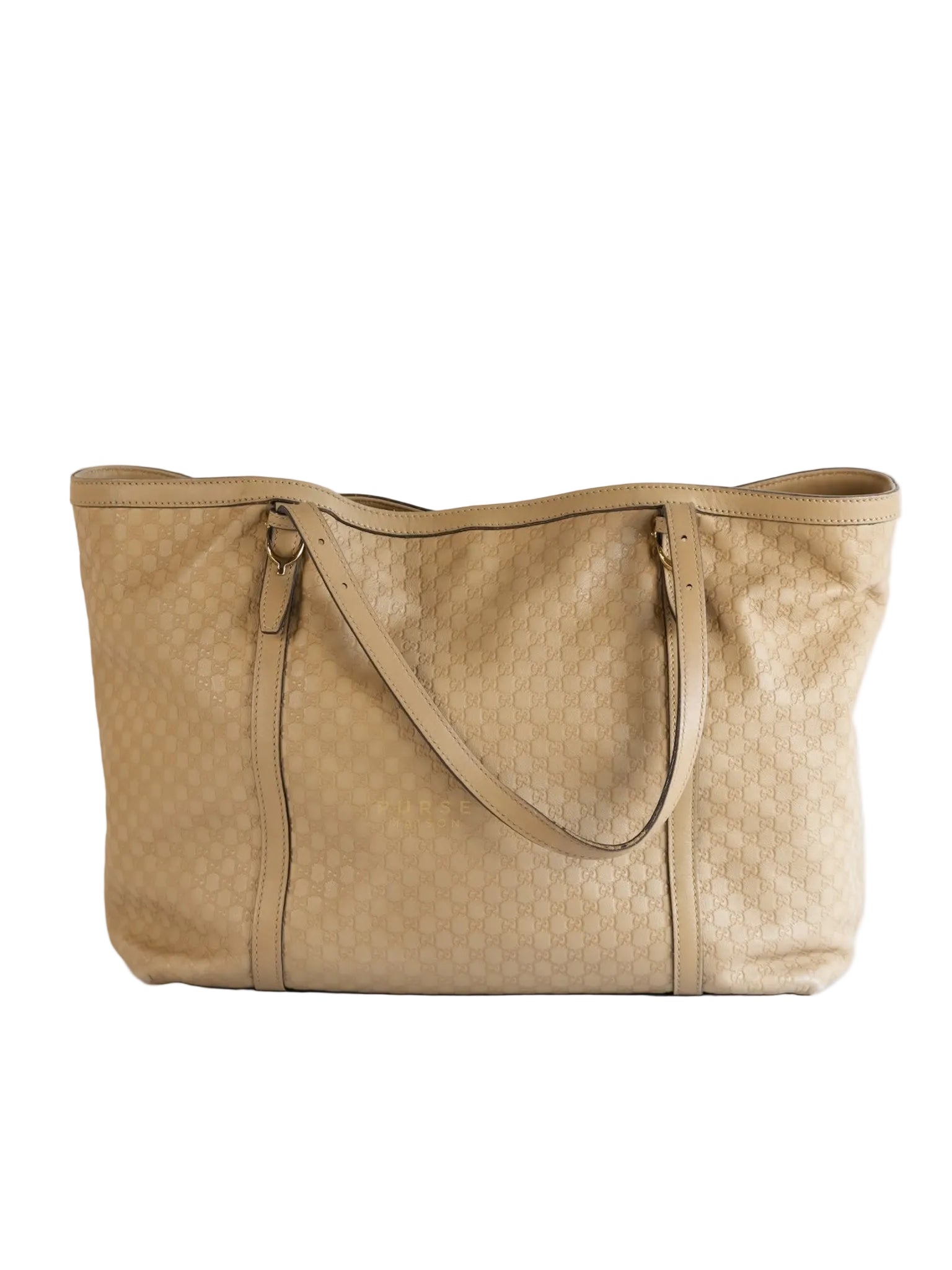 Microguccissima Leather Tote Bag in Beige | Purse Maison Luxury Bags Shop