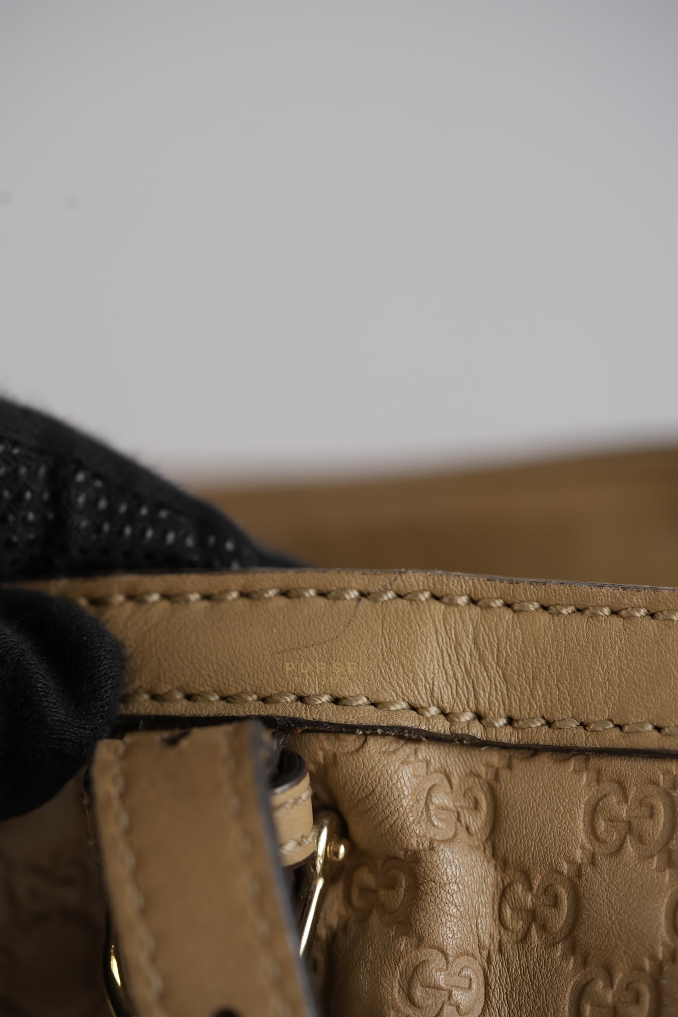 Microguccissima Leather Tote Bag in Beige | Purse Maison Luxury Bags Shop