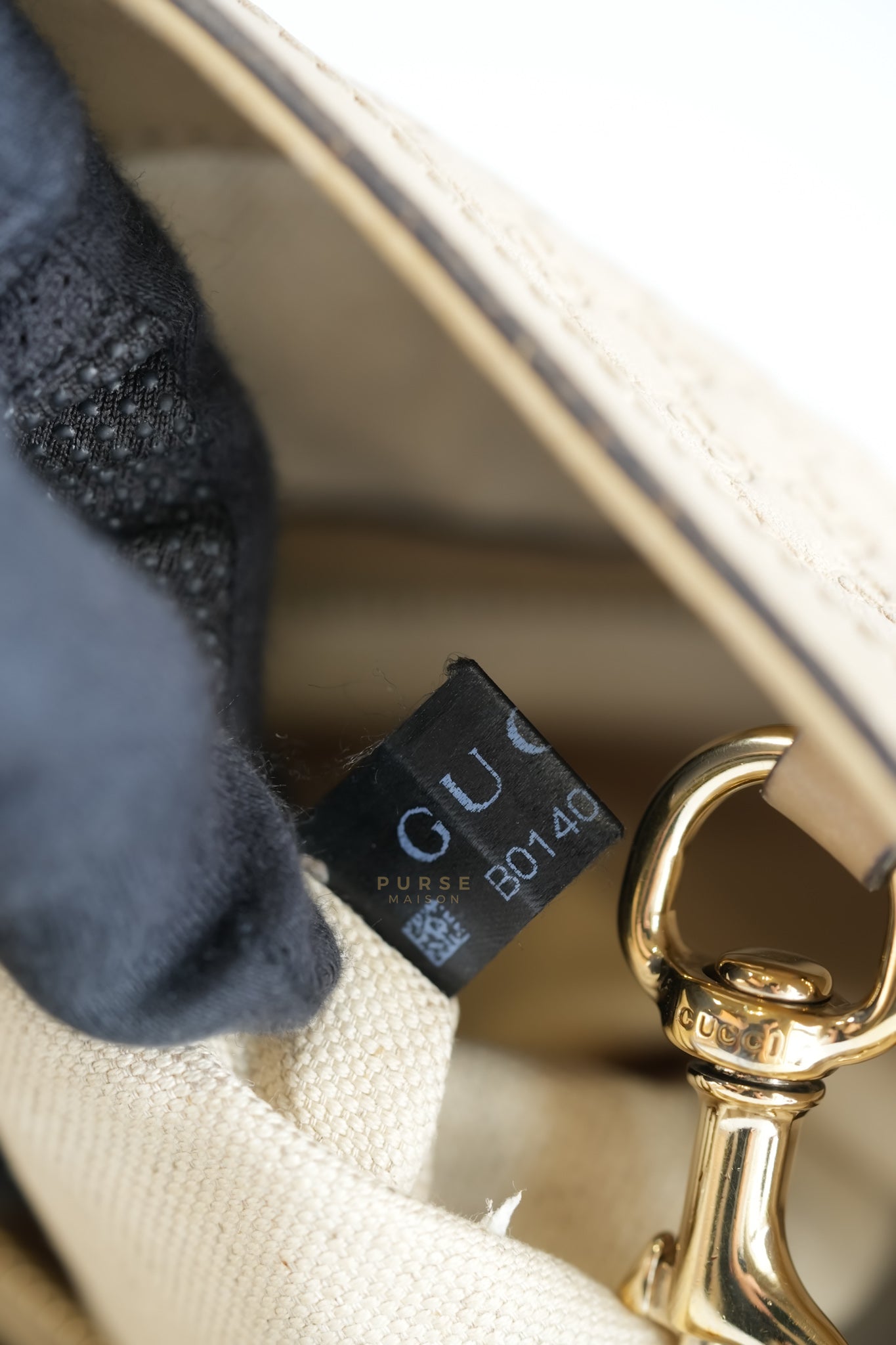 Microguccissima Leather Tote Bag in Beige | Purse Maison Luxury Bags Shop