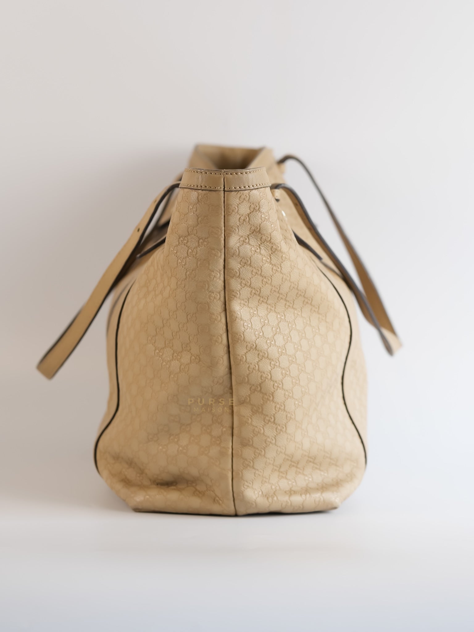 Microguccissima Leather Tote Bag in Beige | Purse Maison Luxury Bags Shop