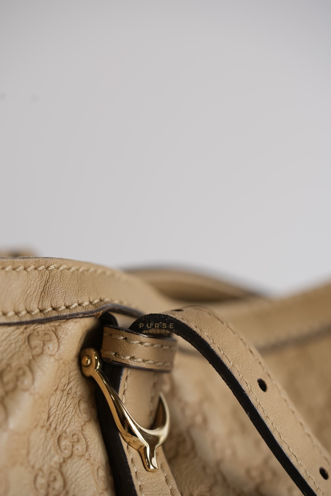 Microguccissima Leather Tote Bag in Beige | Purse Maison Luxury Bags Shop