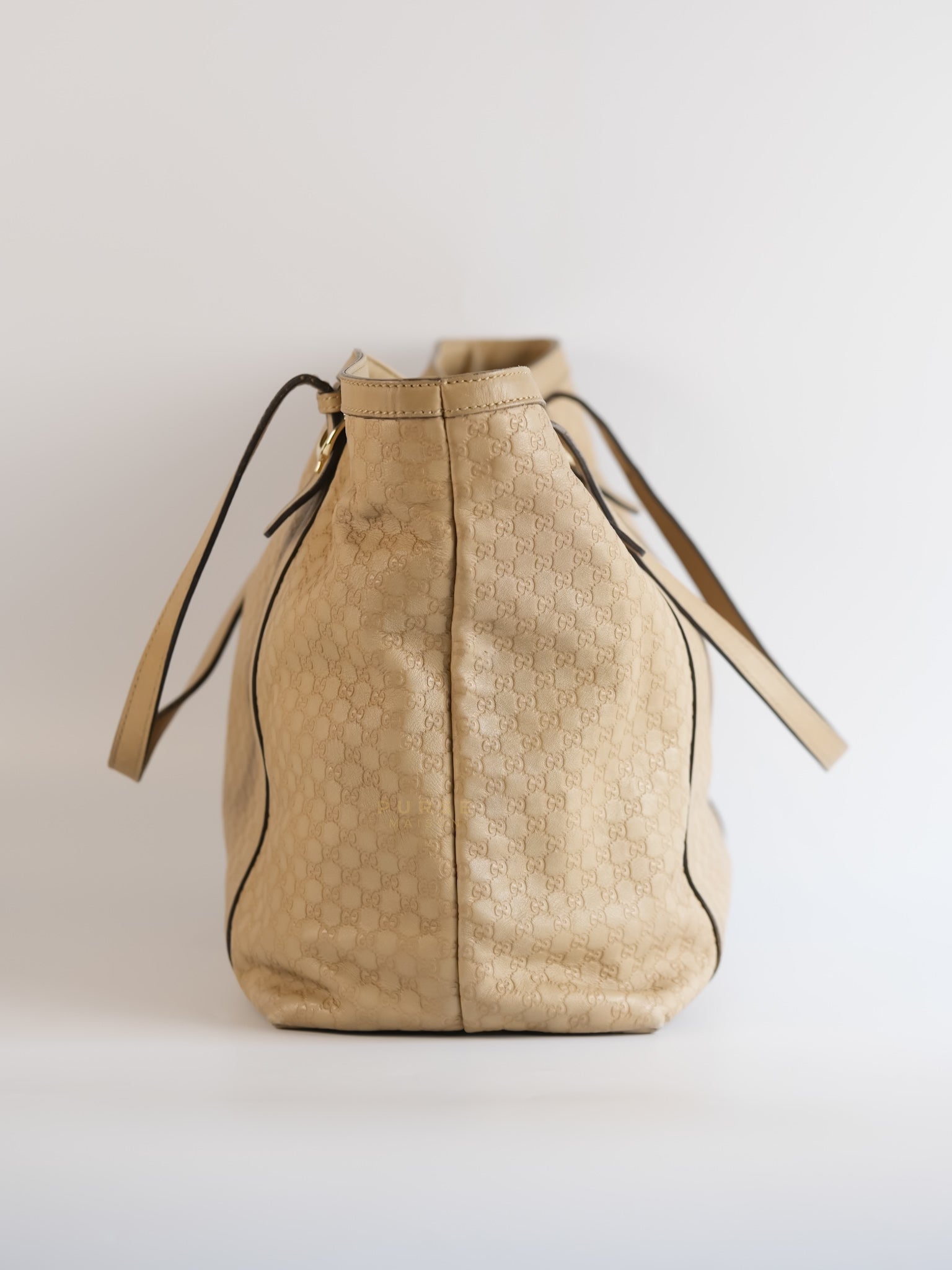 Microguccissima Leather Tote Bag in Beige | Purse Maison Luxury Bags Shop