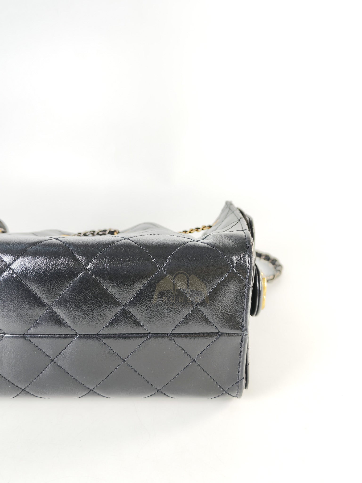 Mini 25 in Black Shiny Calfskin Leather Mix Hardware (Microchip) | Purse Maison Luxury Bags Shop