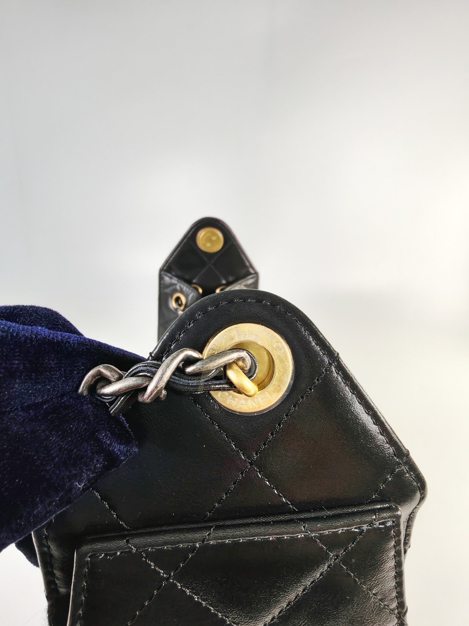 Mini 25 in Black Shiny Calfskin Leather Mix Hardware (Microchip) | Purse Maison Luxury Bags Shop