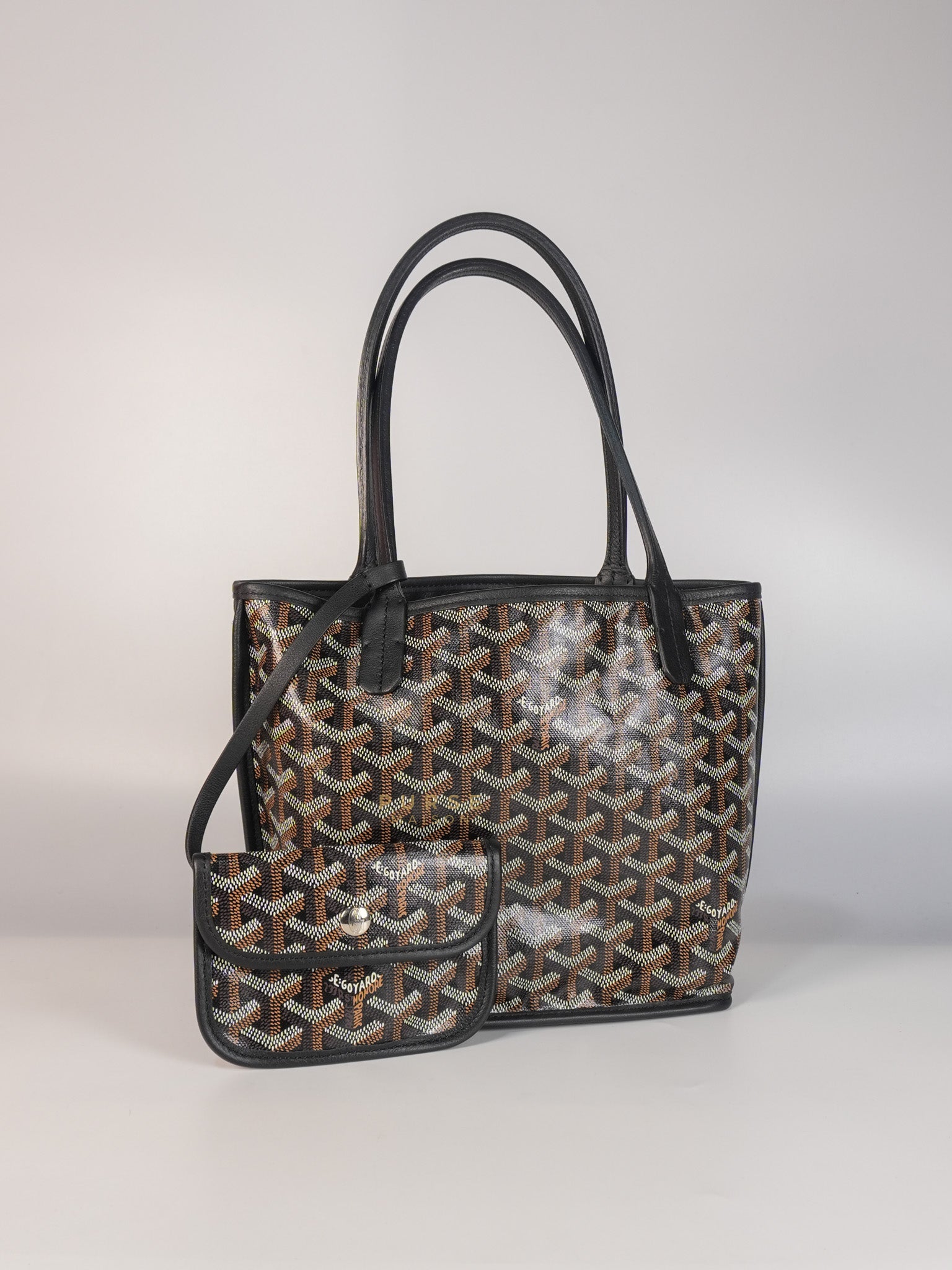 Mini Anjou Black in Goyardine Canvas | Purse Maison Luxury Bags Shop