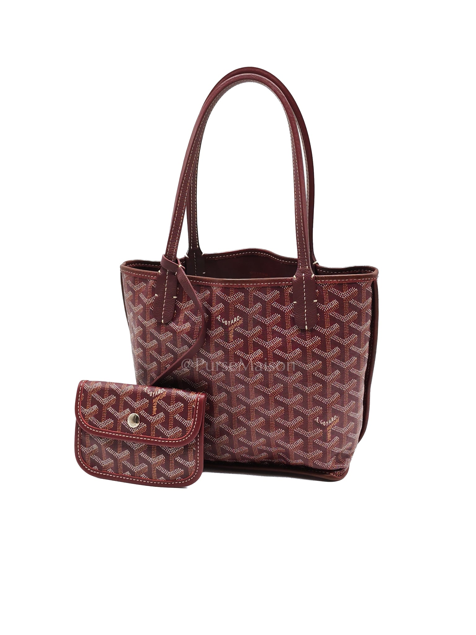 Mini Anjou Burgundy (Bordeaux) in Goyardine Canvas Tote Bag | Purse Maison Luxury Bags Shop