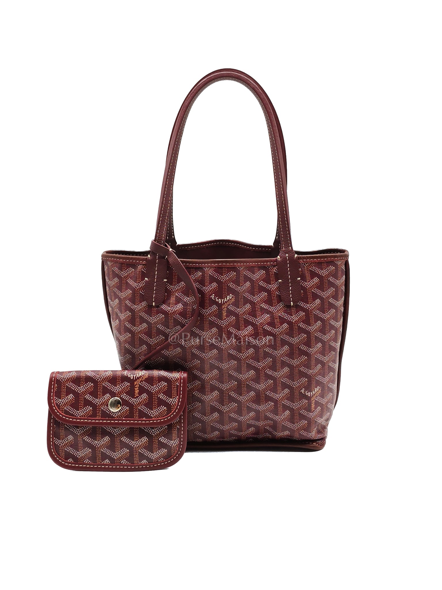Mini Anjou Burgundy (Bordeaux) in Goyardine Canvas Tote Bag | Purse Maison Luxury Bags Shop