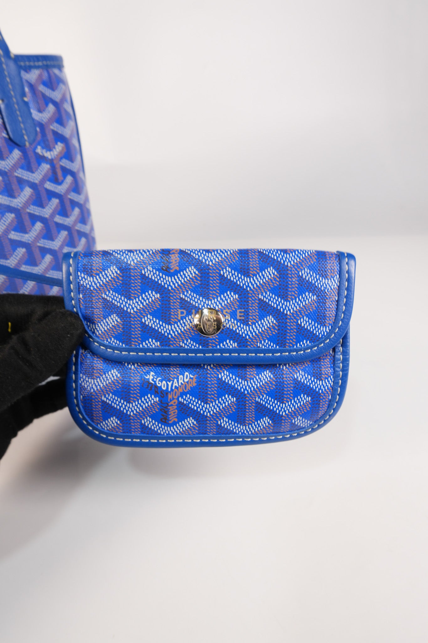 Mini Anjou in Blue Goyardine Canvas | Purse Maison Luxury Bags Shop
