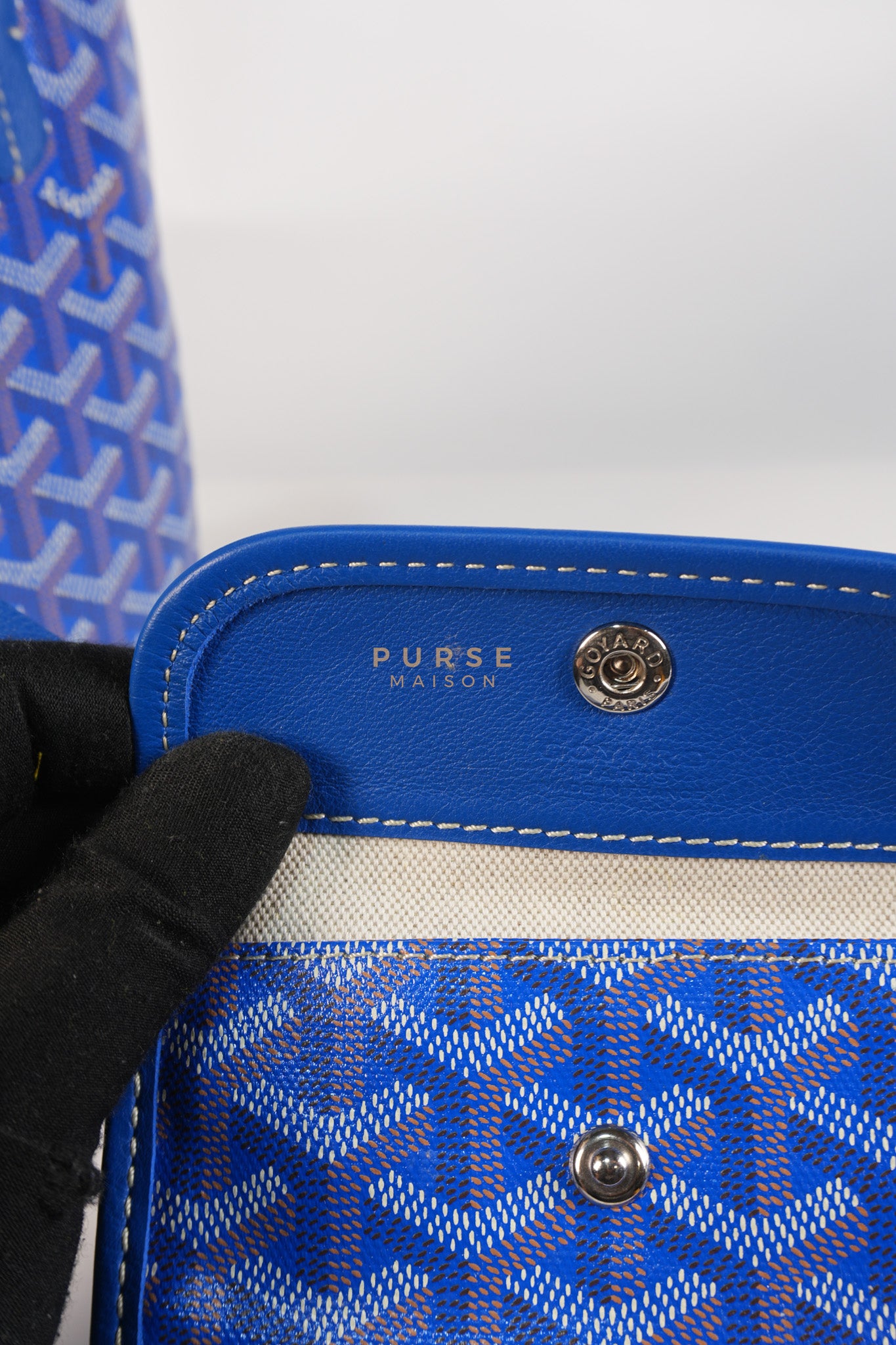 Mini Anjou in Blue Goyardine Canvas | Purse Maison Luxury Bags Shop