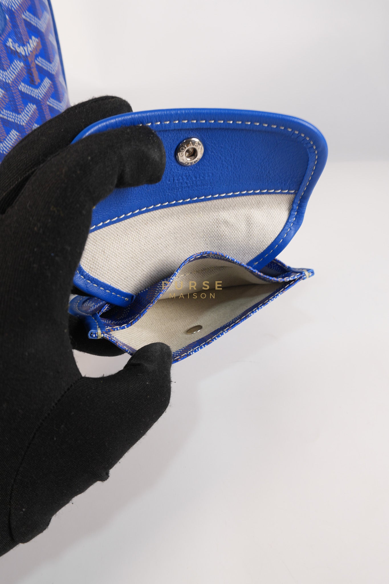 Mini Anjou in Blue Goyardine Canvas | Purse Maison Luxury Bags Shop