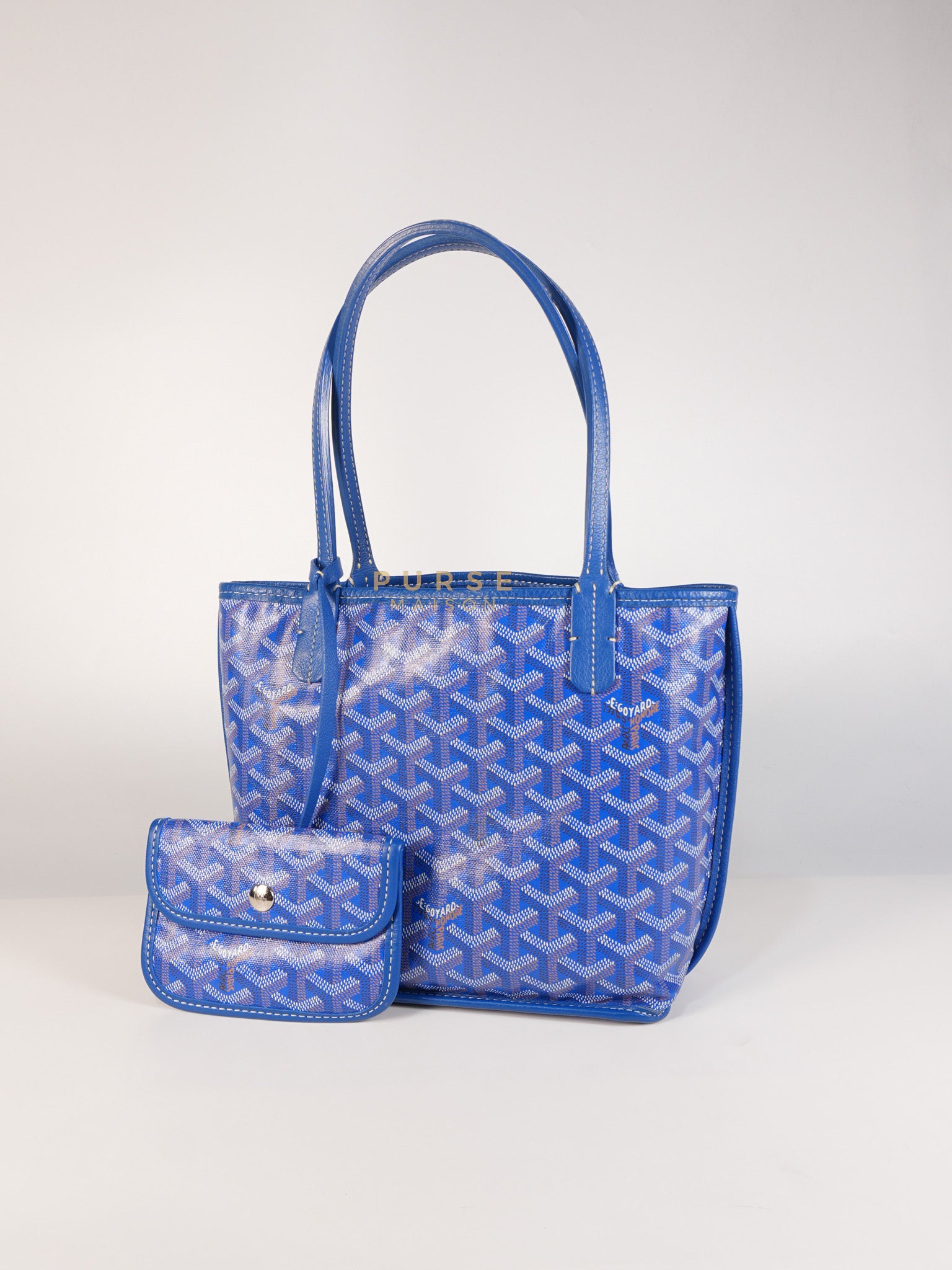 Mini Anjou in Blue Goyardine Canvas | Purse Maison Luxury Bags Shop