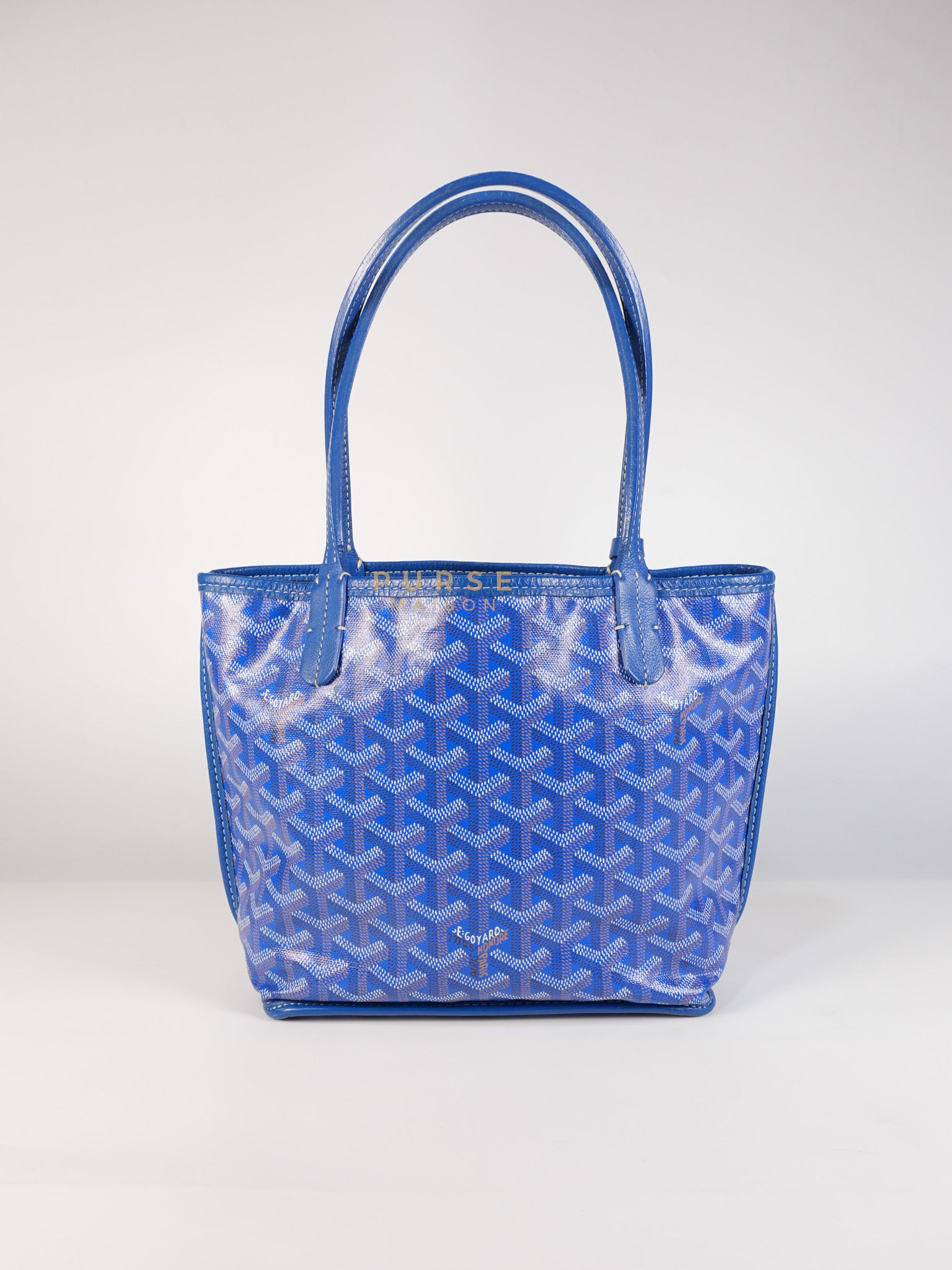 Mini Anjou in Blue Goyardine Canvas | Purse Maison Luxury Bags Shop