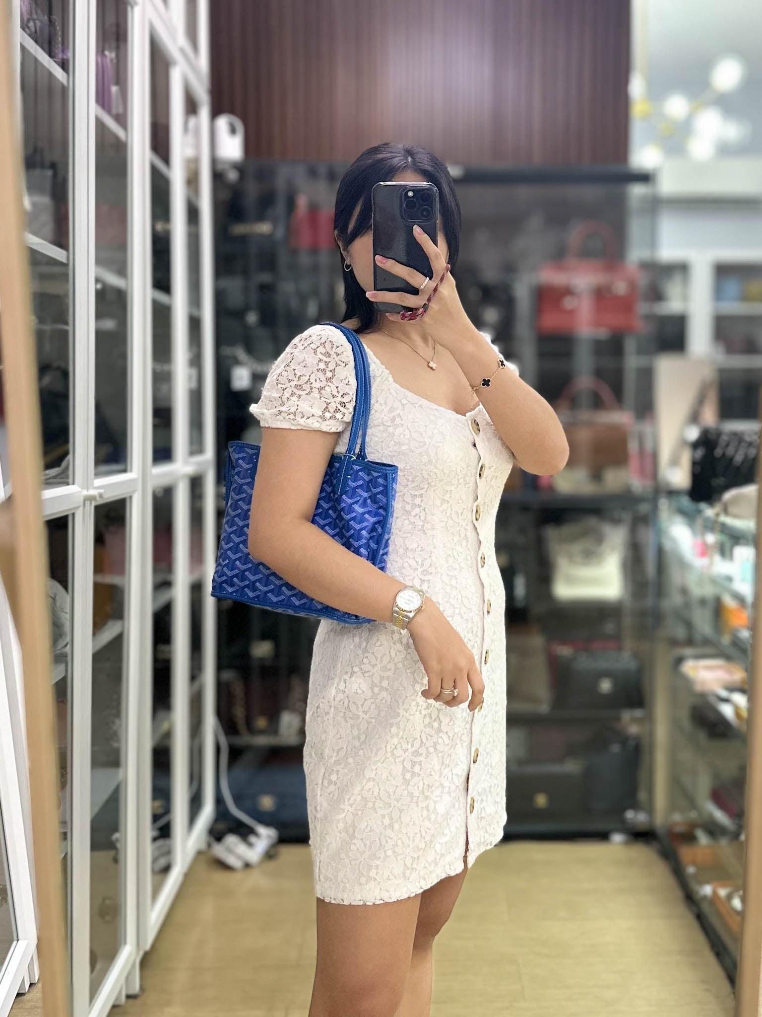 Mini Anjou in Sky Blue Canvas | Purse Maison Luxury Bags Shop